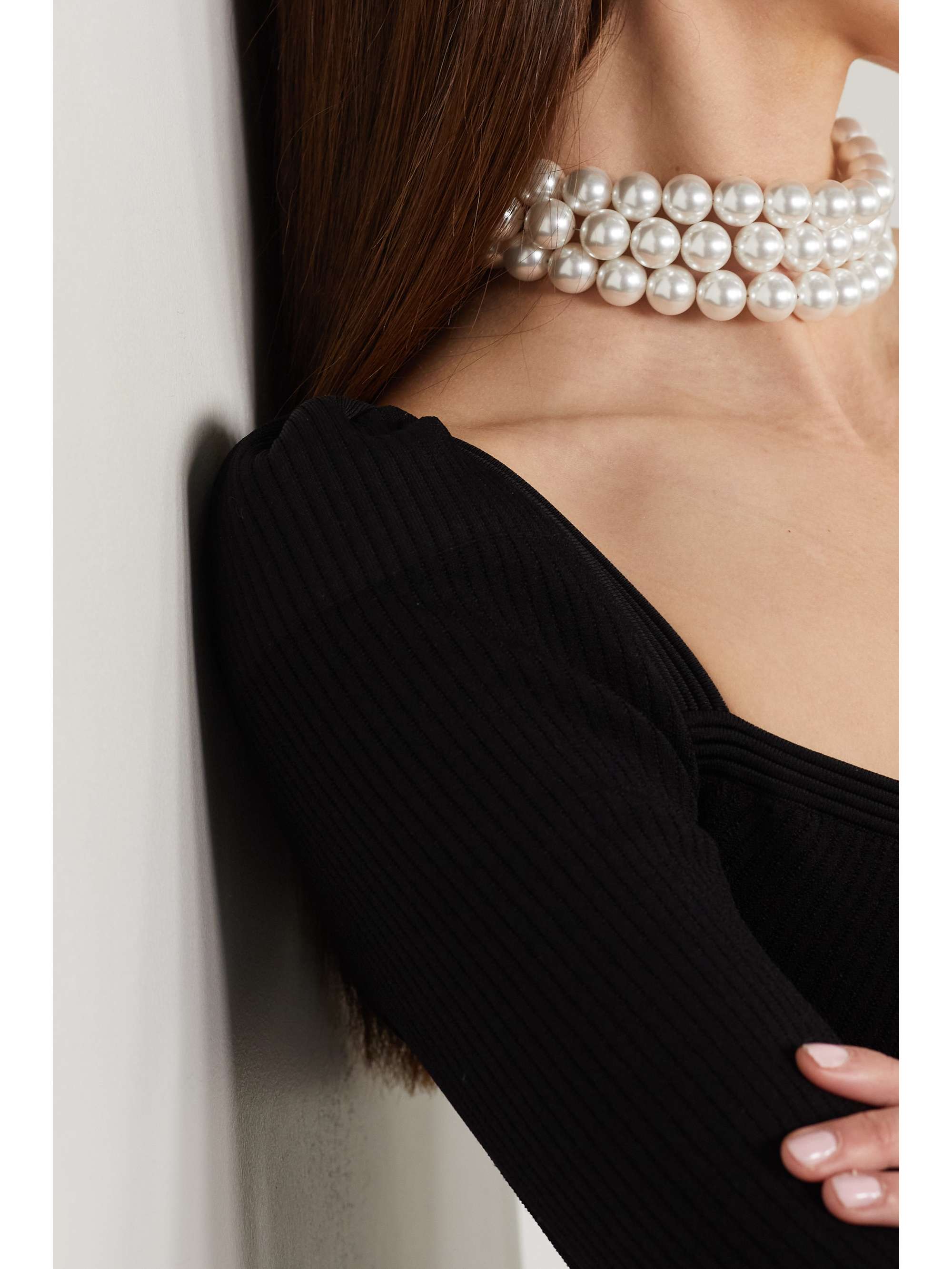 AZ FACTORY Gold-tone faux pearl necklace