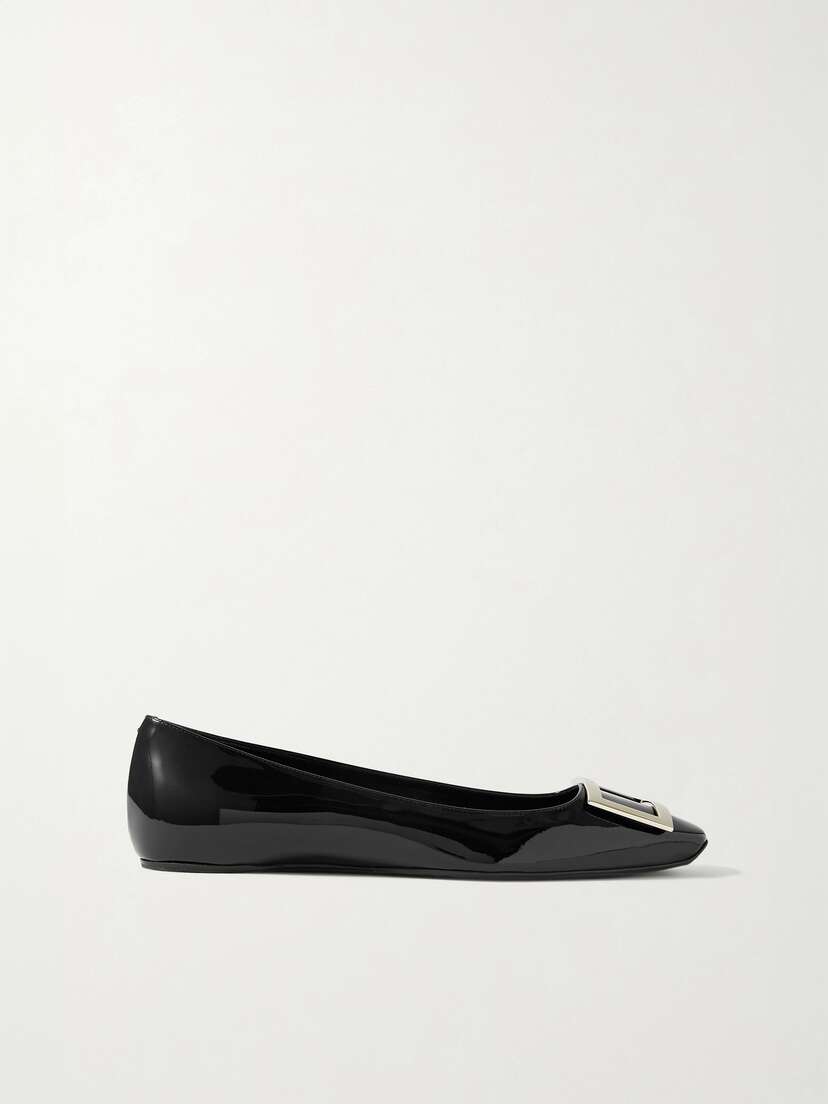 Roger Vivier Trompette Bellerine Glossed-leather Ballet Flats