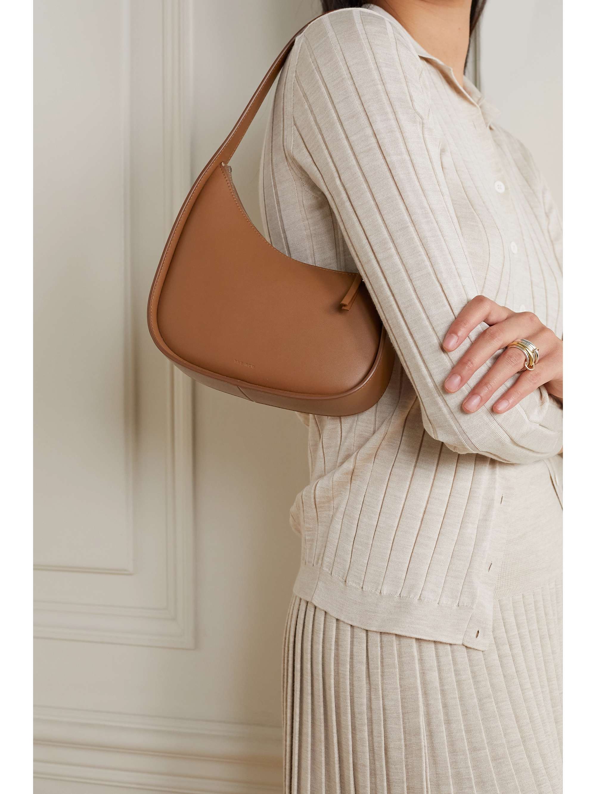THE ROW Half Moon leather shoulder bag