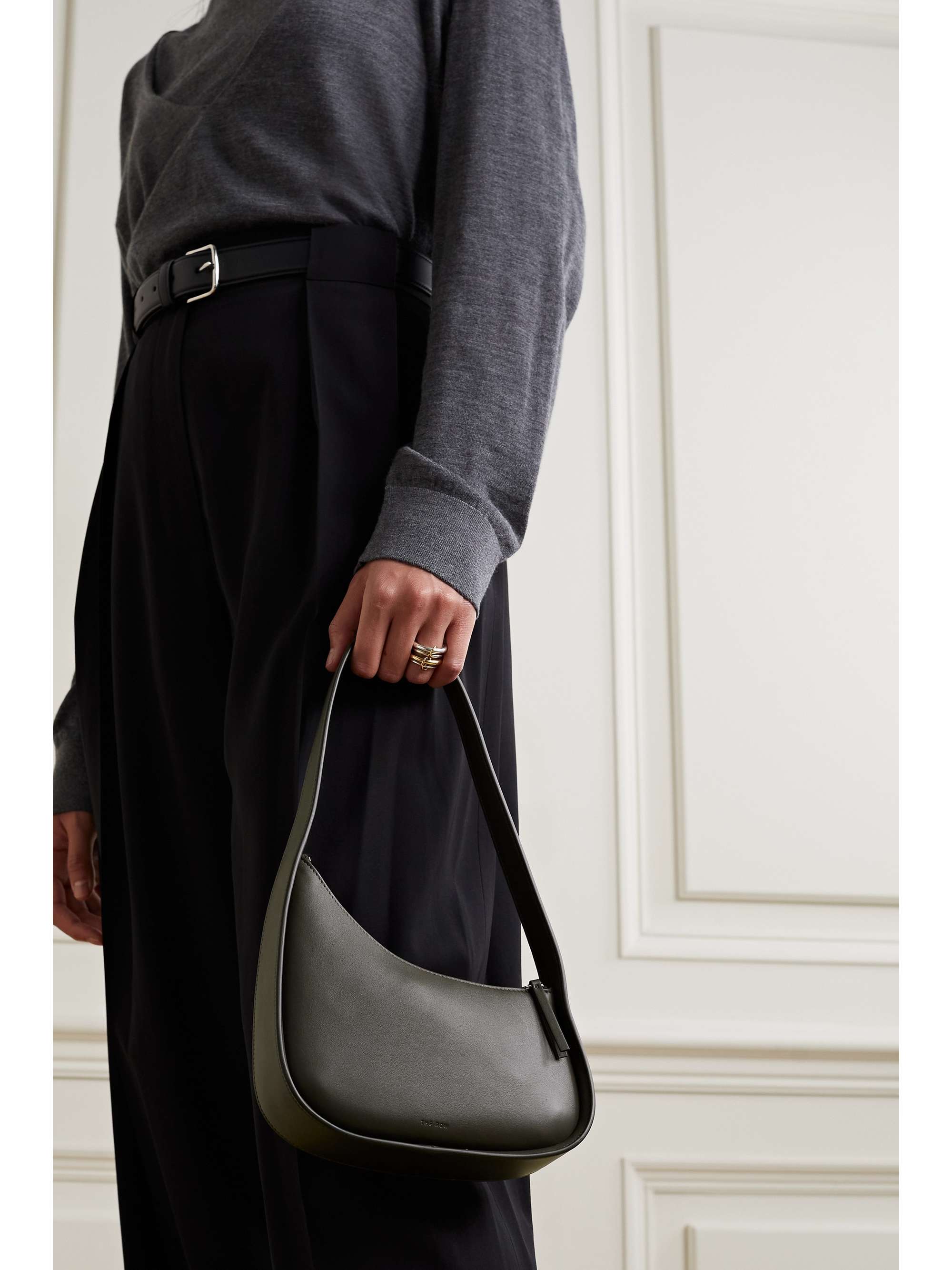 THE ROW Half Moon leather shoulder bag | NET-A-PORTER