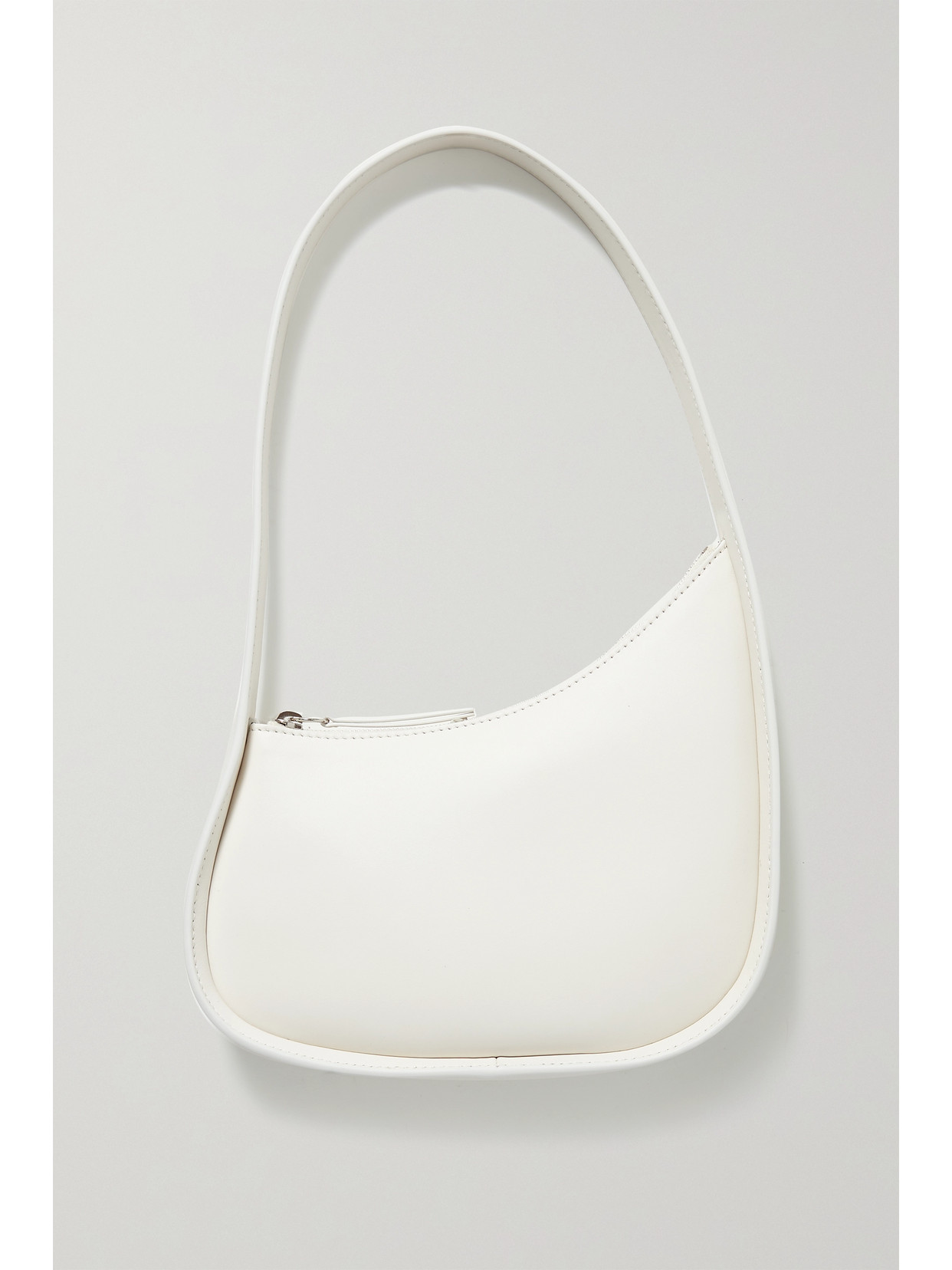 The Row Half Moon Leather Shoulder Bag In Ivory