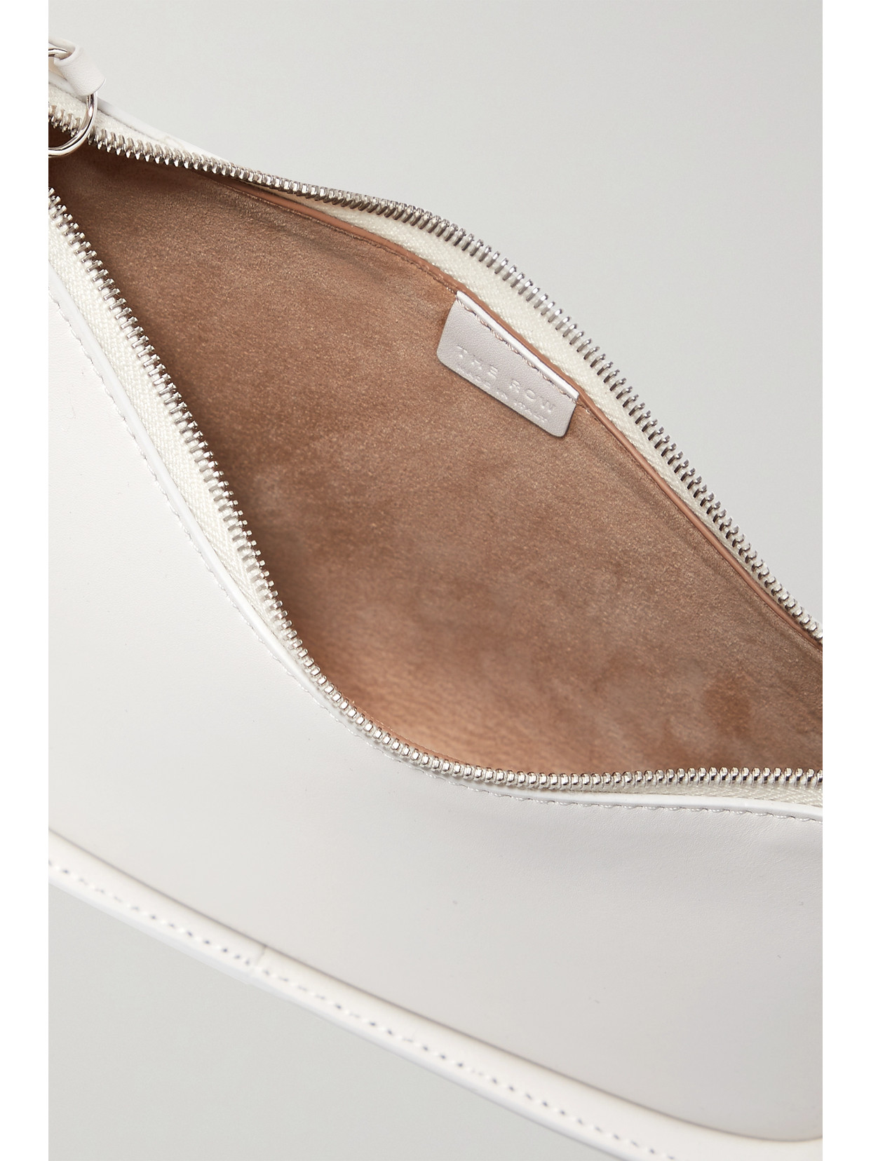 The Row Half Moon Leather Shoulder Bag In Ivory