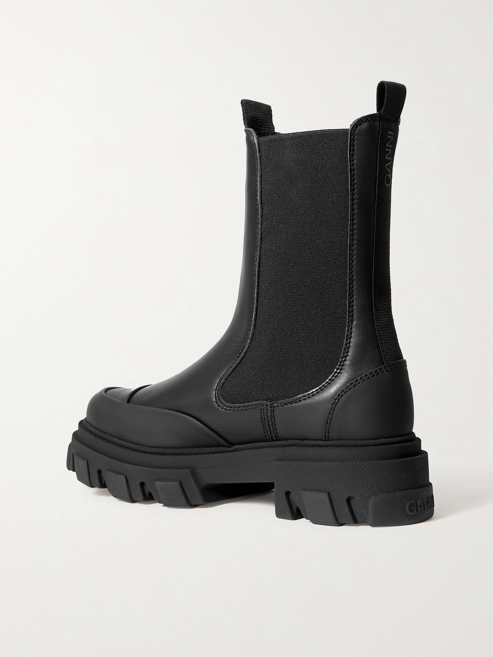GANNI Paneled leather Chelsea boots