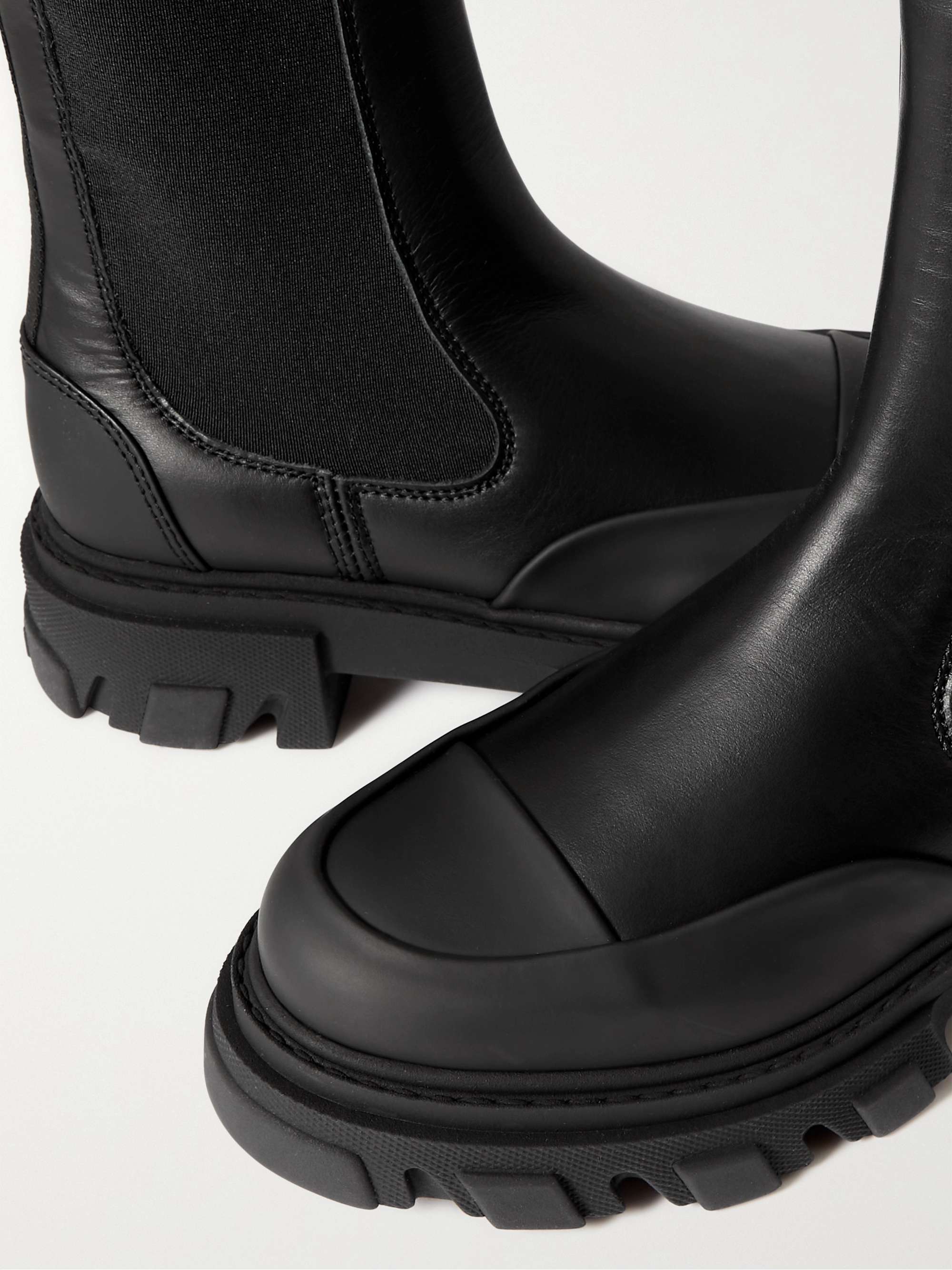 GANNI Paneled leather Chelsea boots