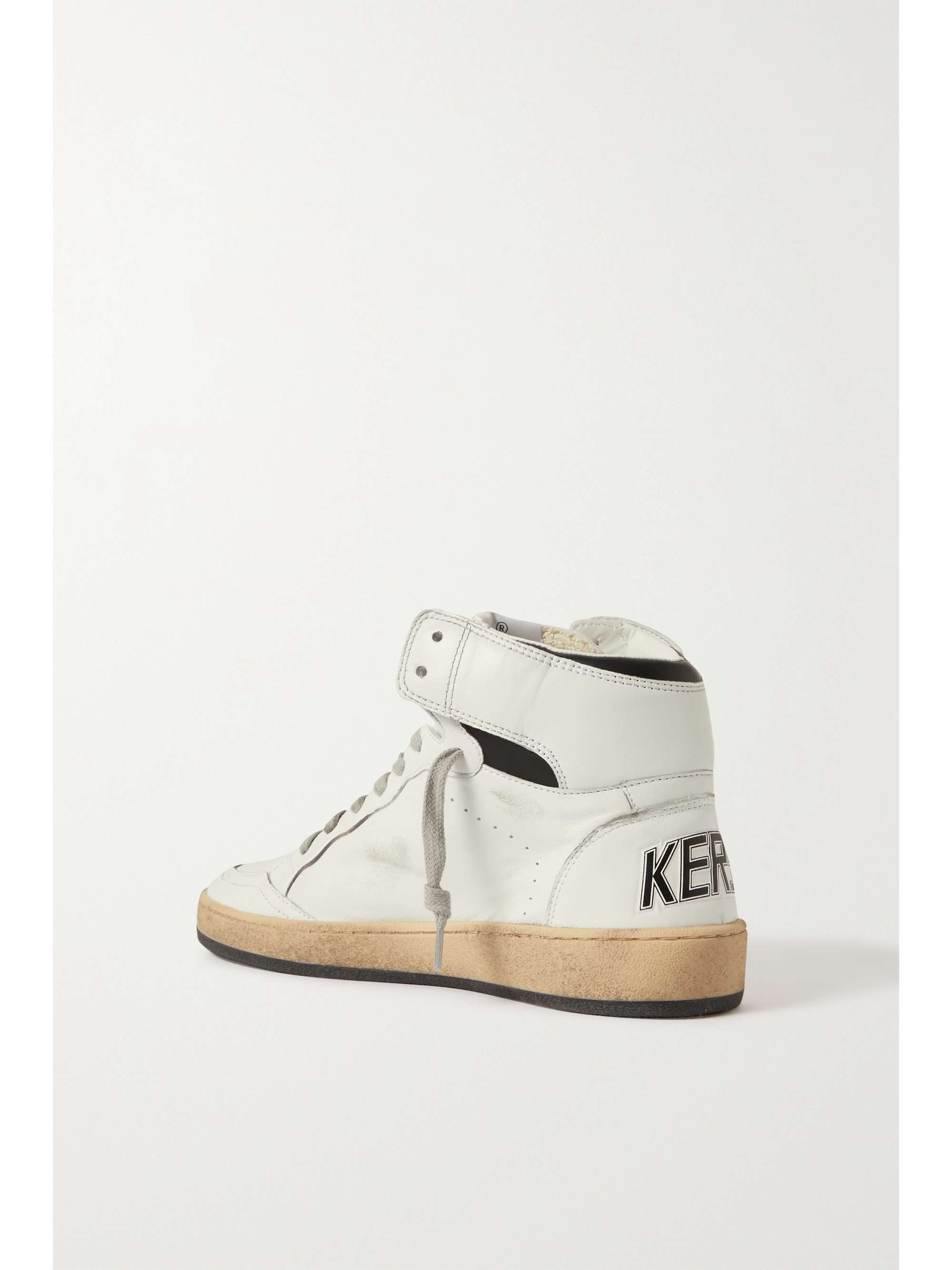 GOLDEN GOOSE Sky-Star distressed glittered leather high-top sneakers