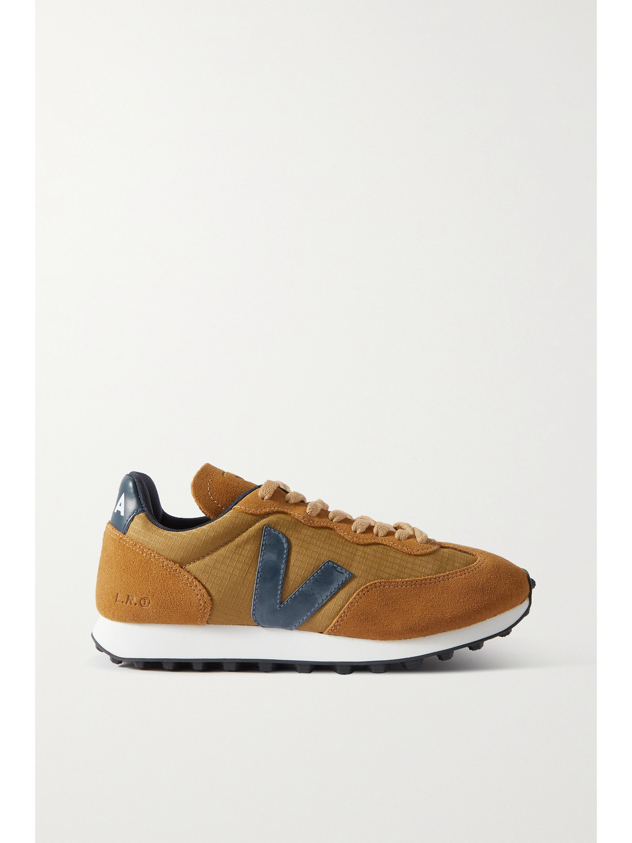 Veja Rio Branco Leather-trimmed Ripstop And Suede Sneakers In Orange