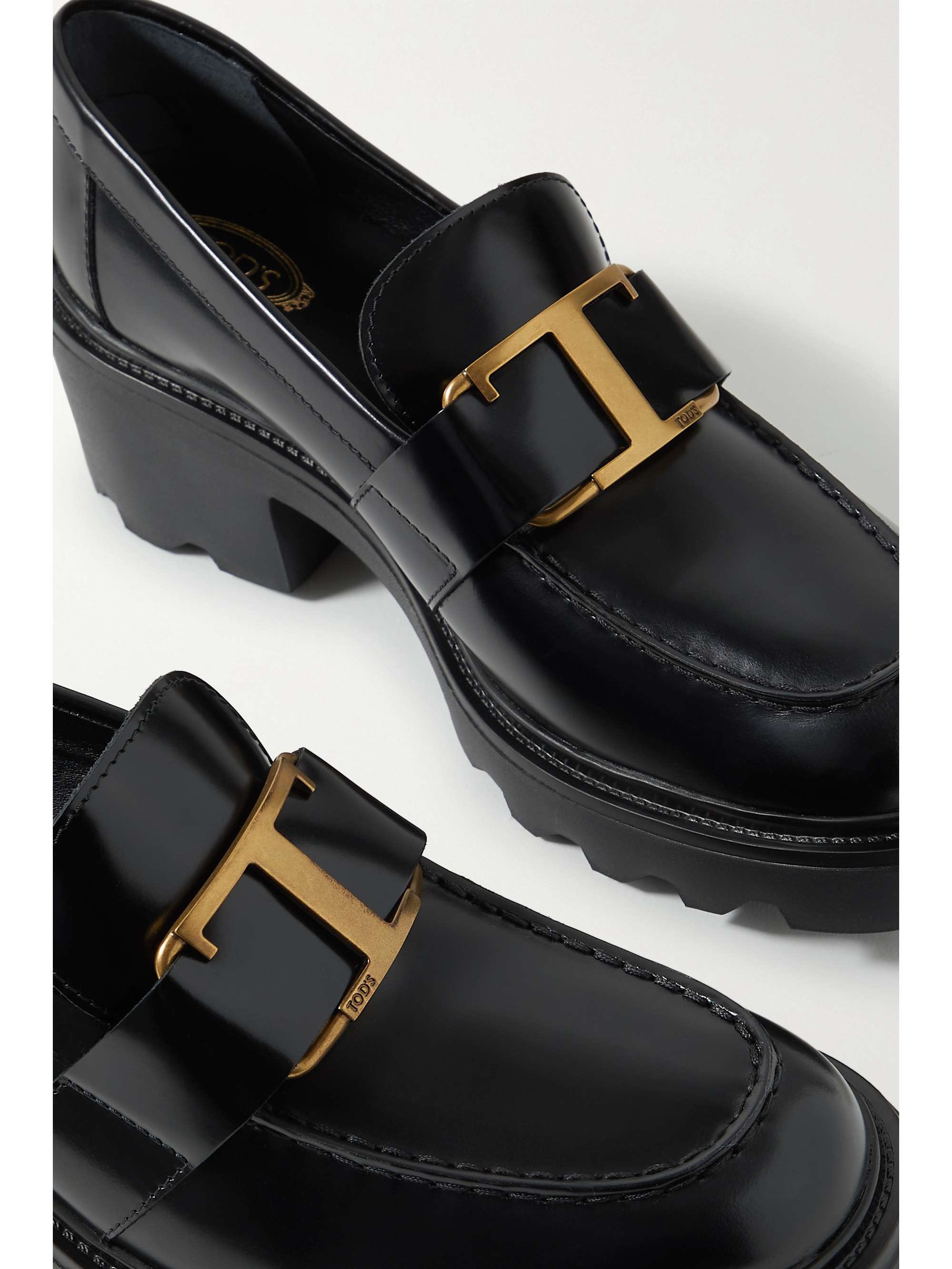 TOD'S Embellished leather loafers