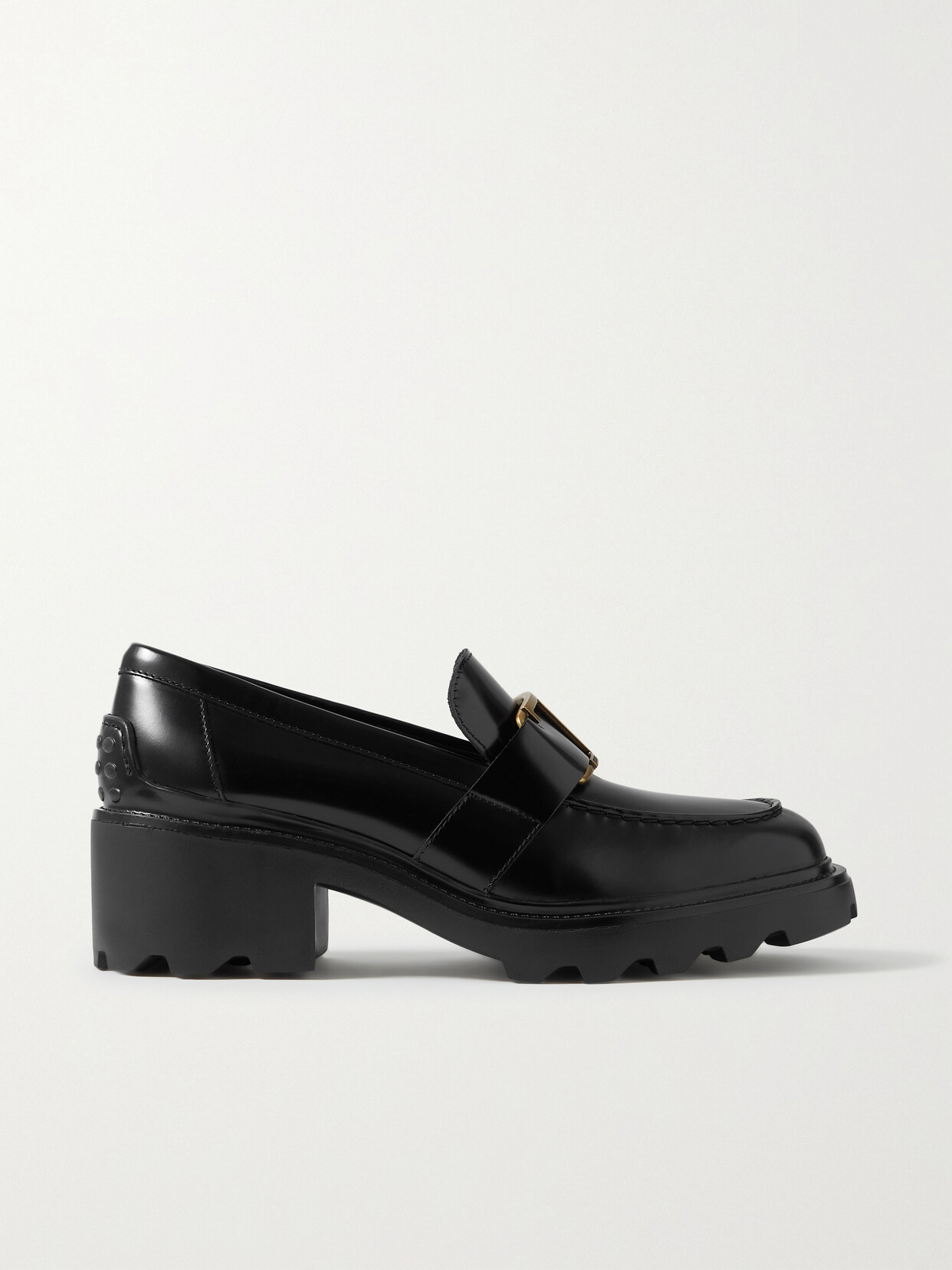 Tod's Embellished Leather Loafers In Black