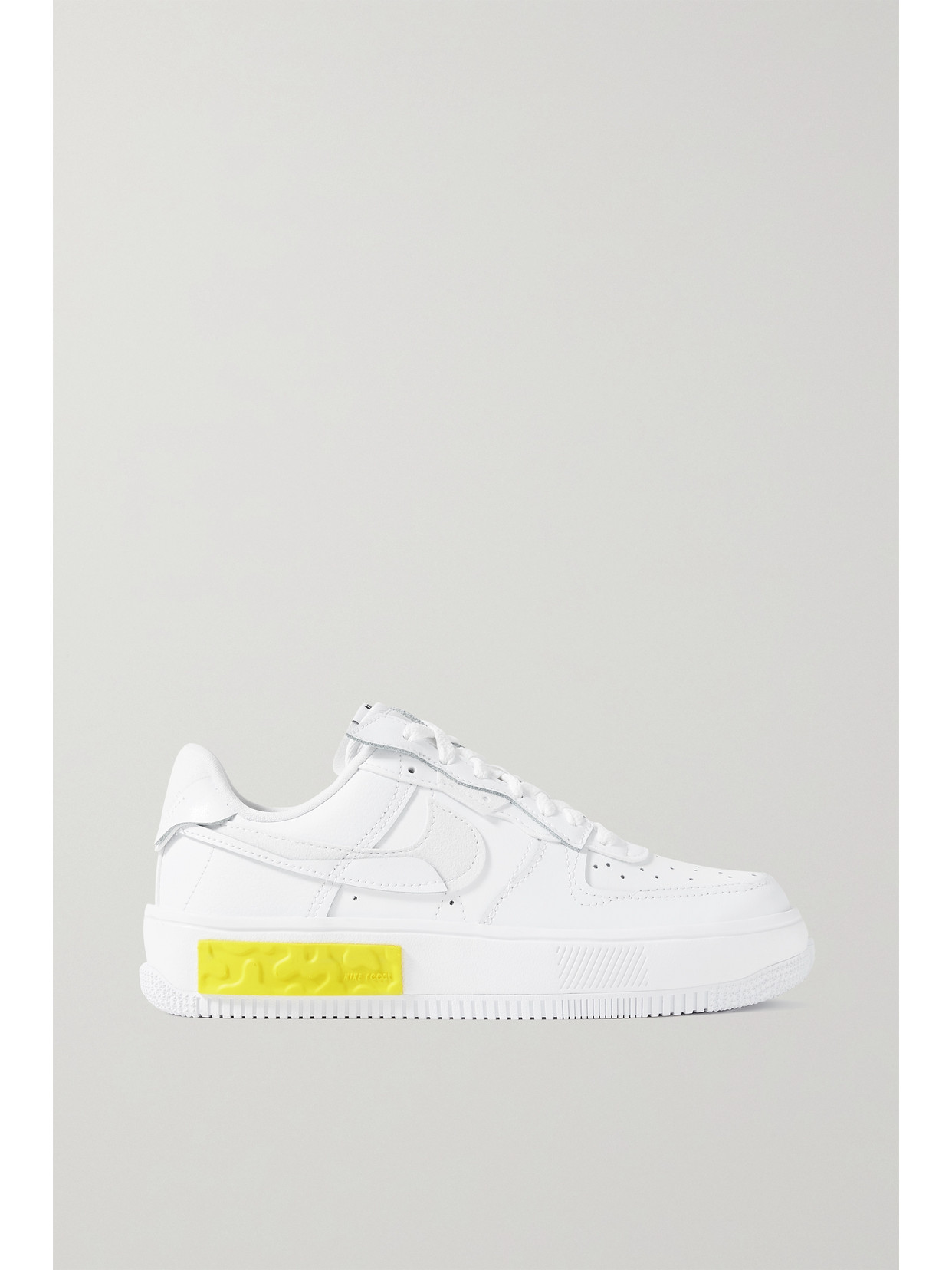 NIKE AIR FORCE 1 FONTANKA FAUX SUEDE-TRIMMED LEATHER SNEAKERS