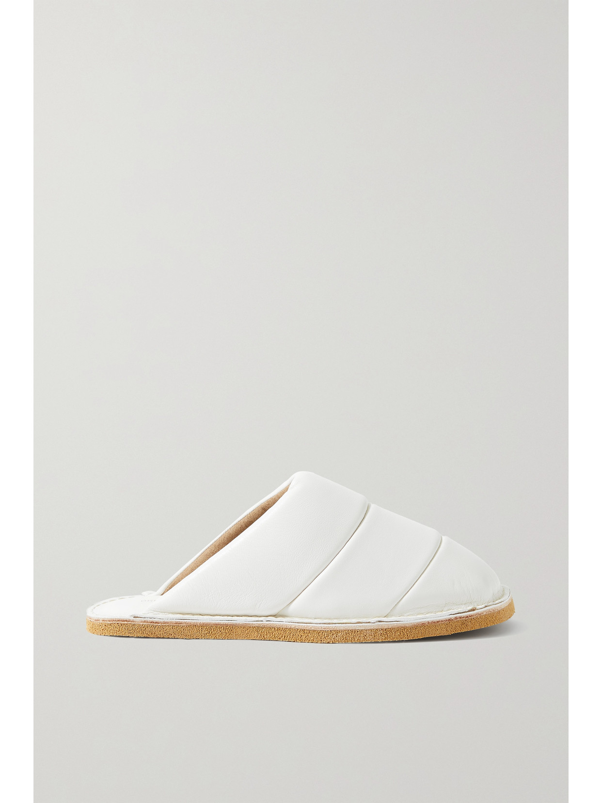 Dries Van Noten Quilted Leather Slippers In White