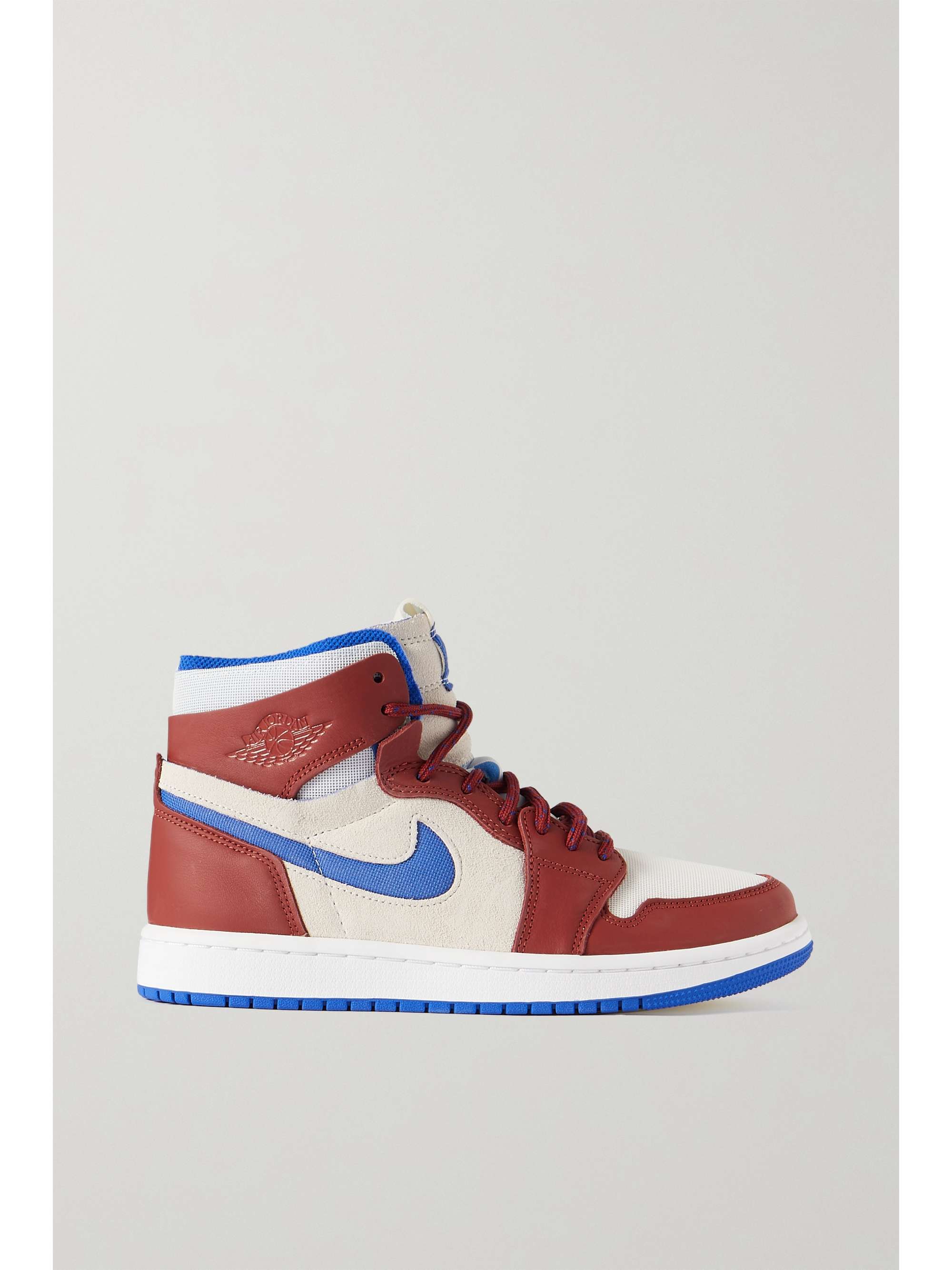 White Air Jordan 1 Zoom Air Comfort leather and mesh high-top sneakers |  NIKE | NET-A-PORTER
