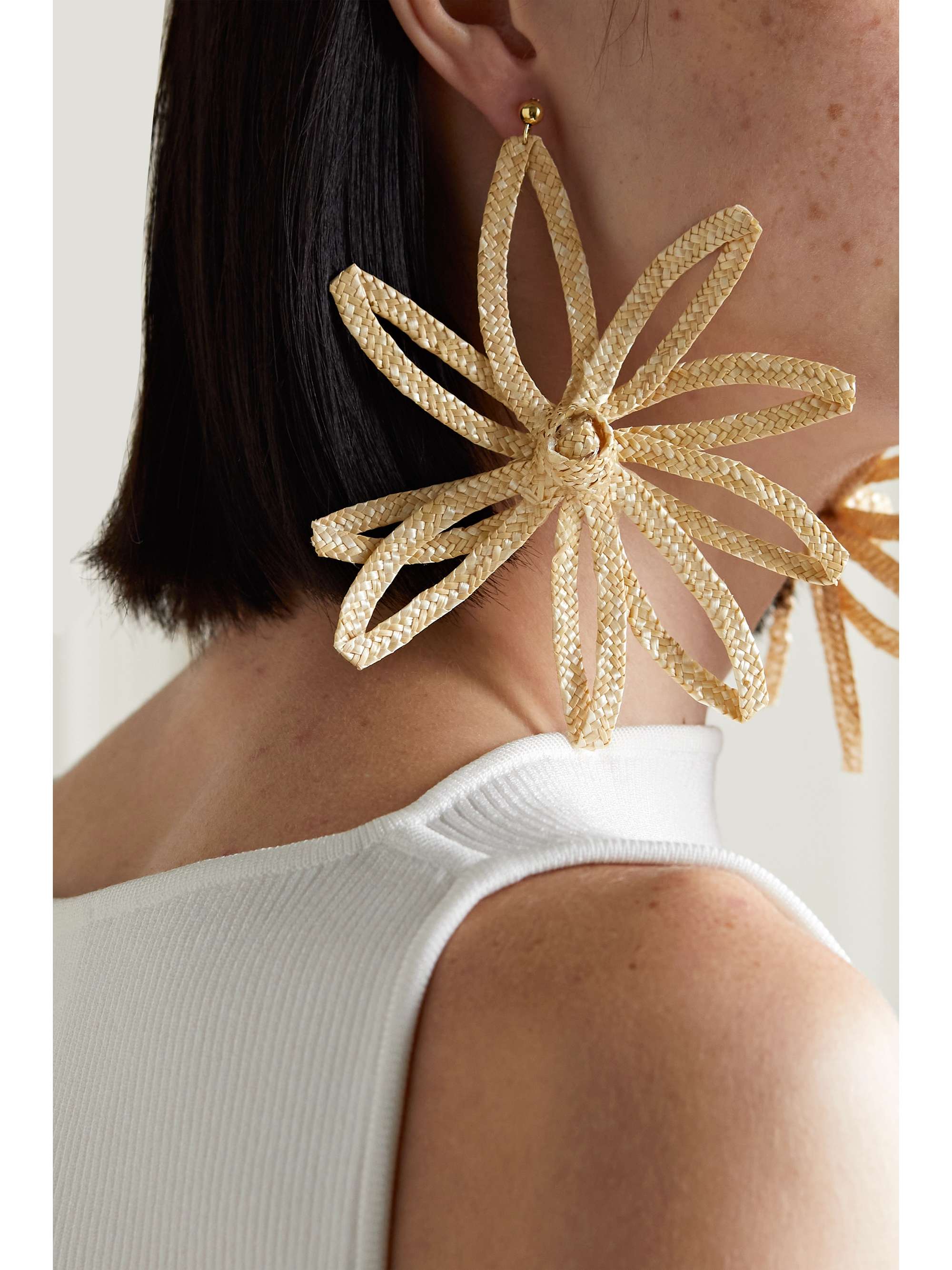 CULT GAIA Lani woven straw earrings