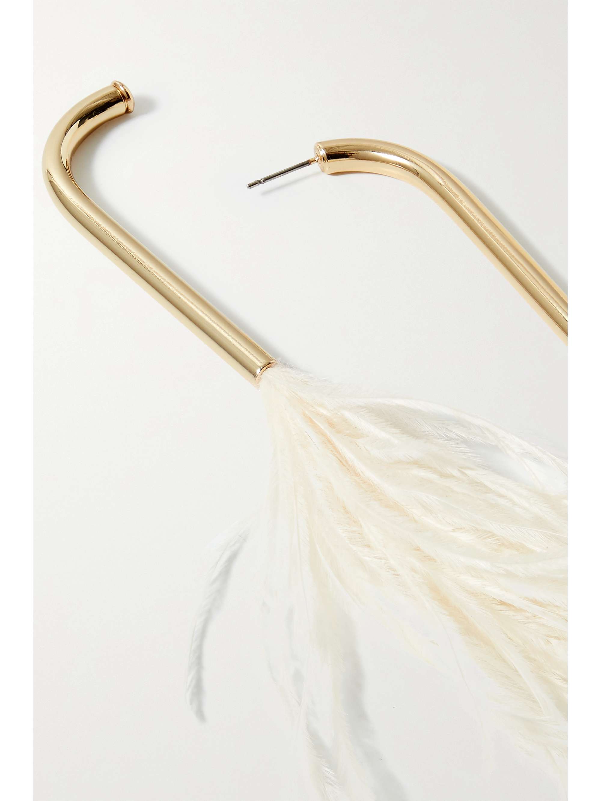 CULT GAIA Meta gold-tone feather earrings