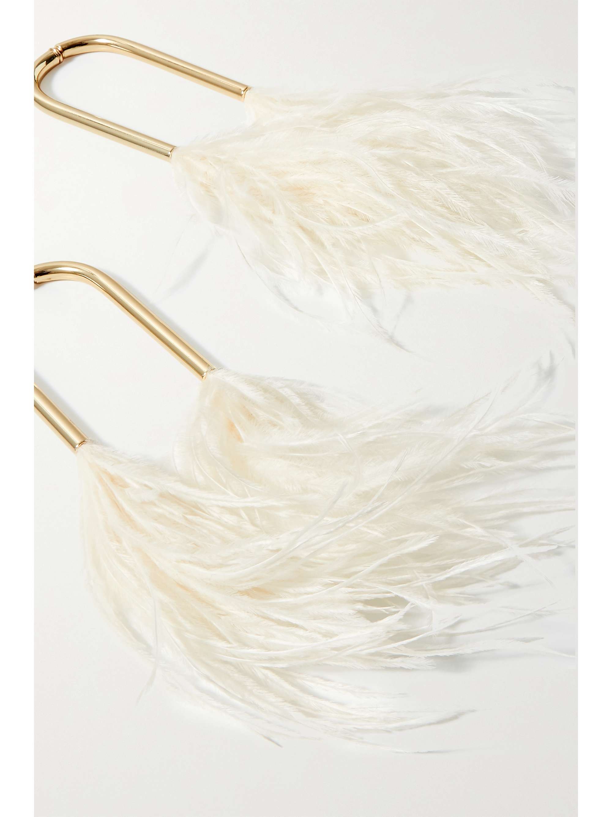 CULT GAIA Meta gold-tone feather earrings