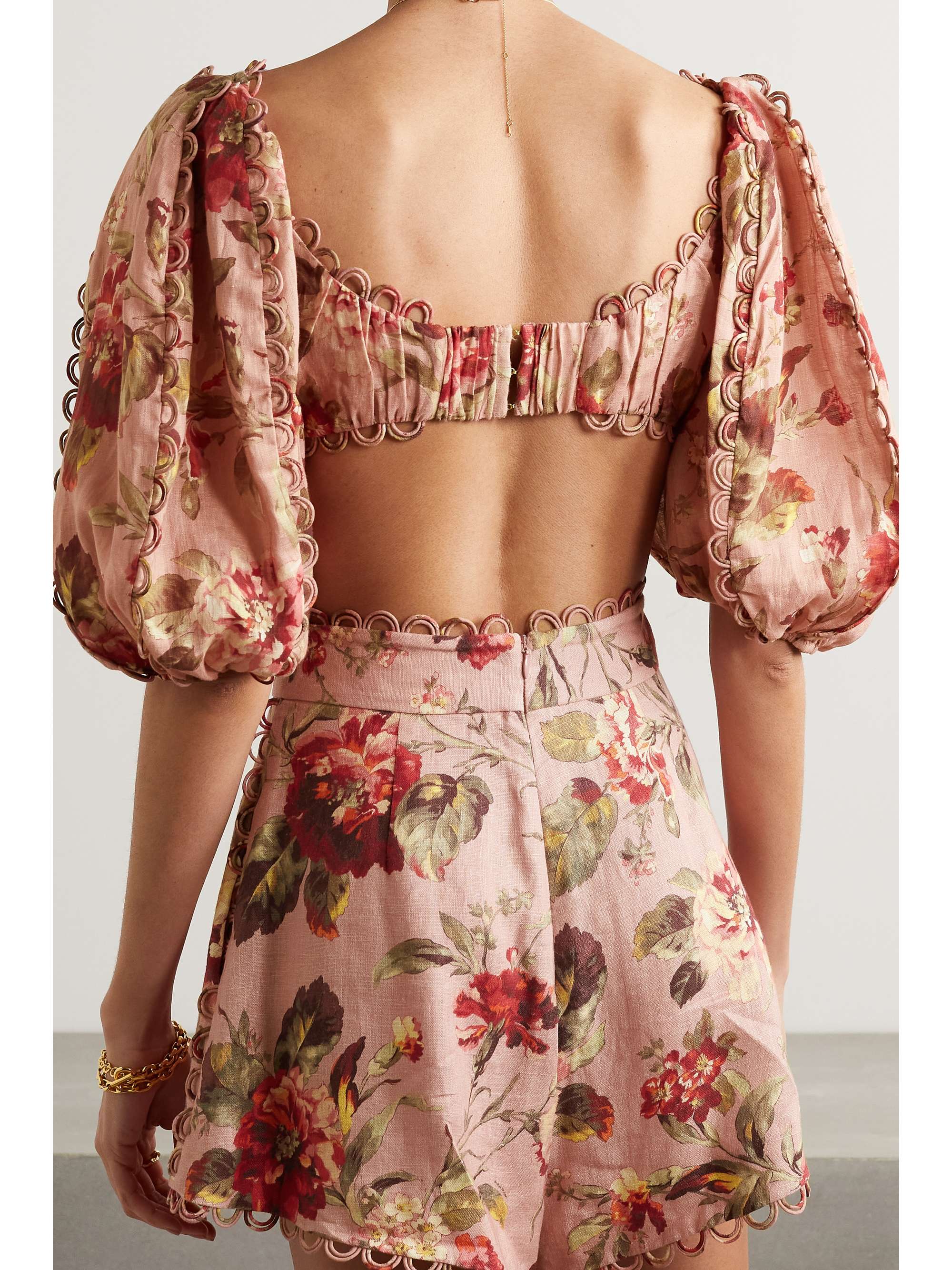 Antique rose Cassia cropped scalloped 