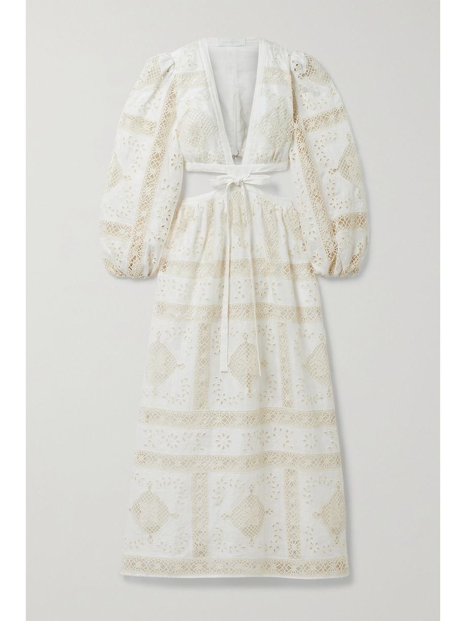 Cotton Midi Dress Ivory