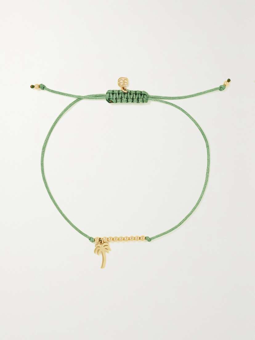 Sydney Evan Palm Tree 14-karat Gold Cord Bracelet