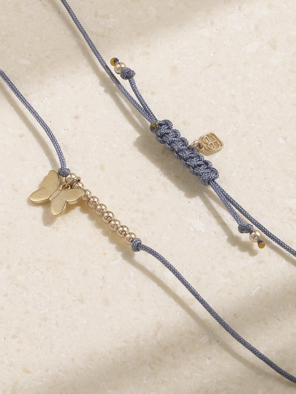 Sydney Evan Butterfly 14-karat Gold Cord Bracelet In Gold