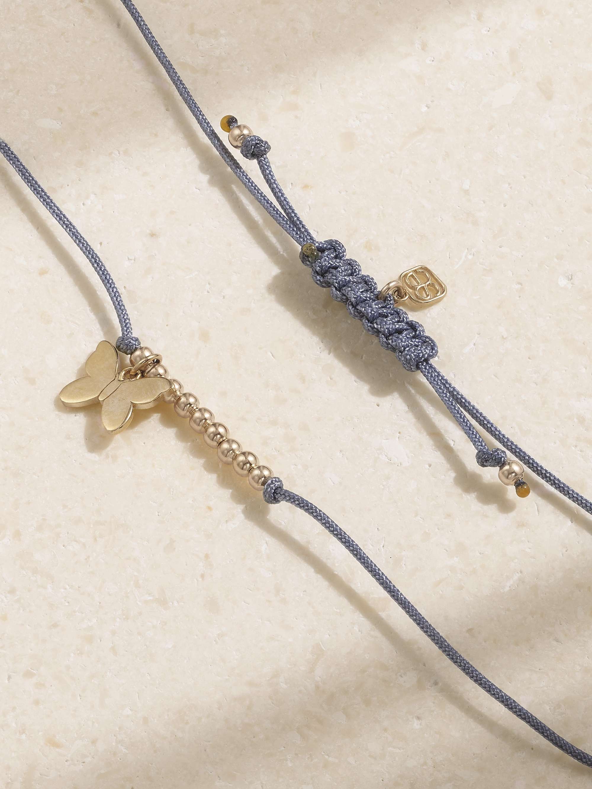SYDNEY EVAN Palm Tree 14-karat gold cord bracelet