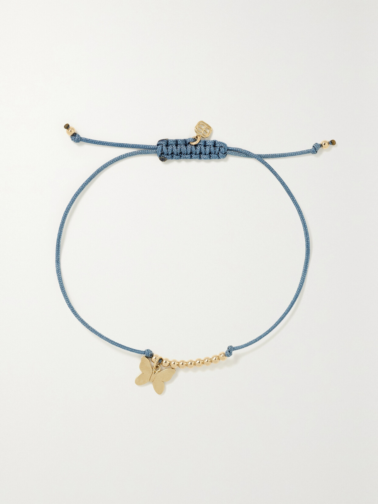 Sydney Evan Butterfly 14-karat Gold Cord Bracelet