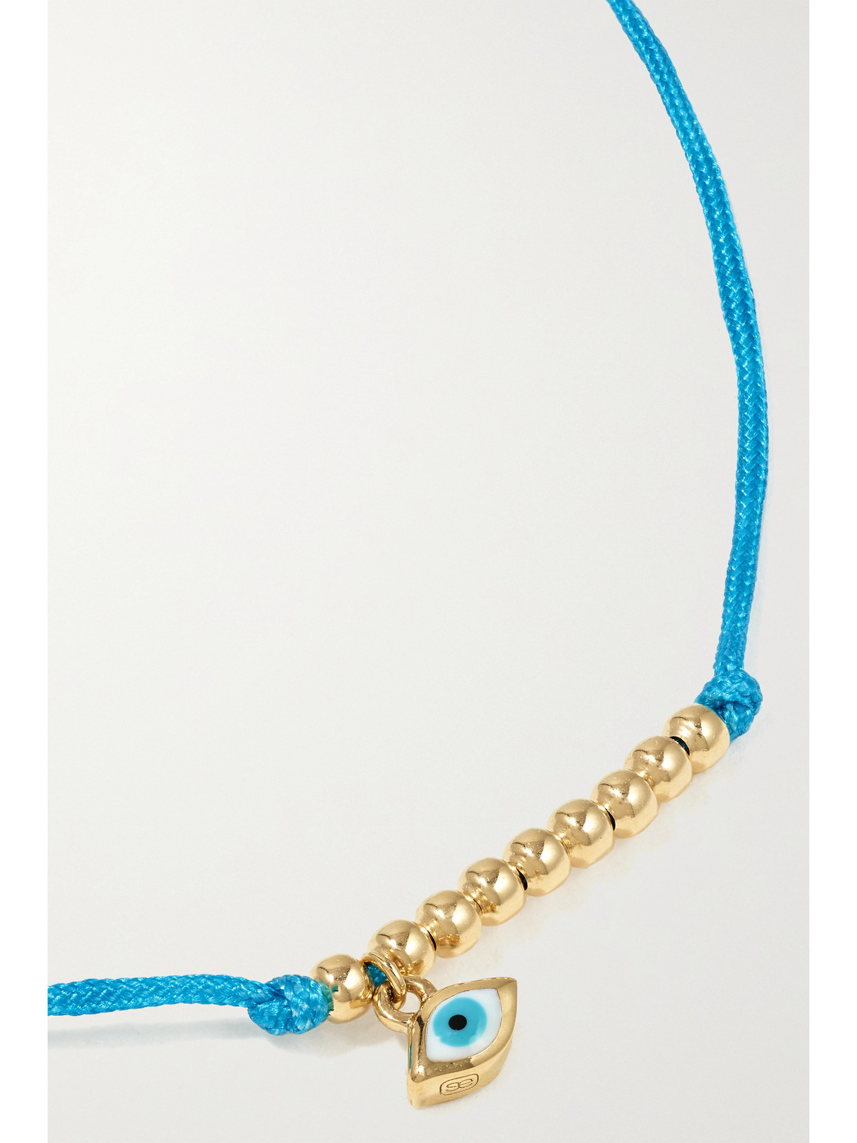 Sydney Evan Women's 14k Yellow Gold, Enamel & Turquoise Evil Eye Charm Cord Bracelet In Blue
