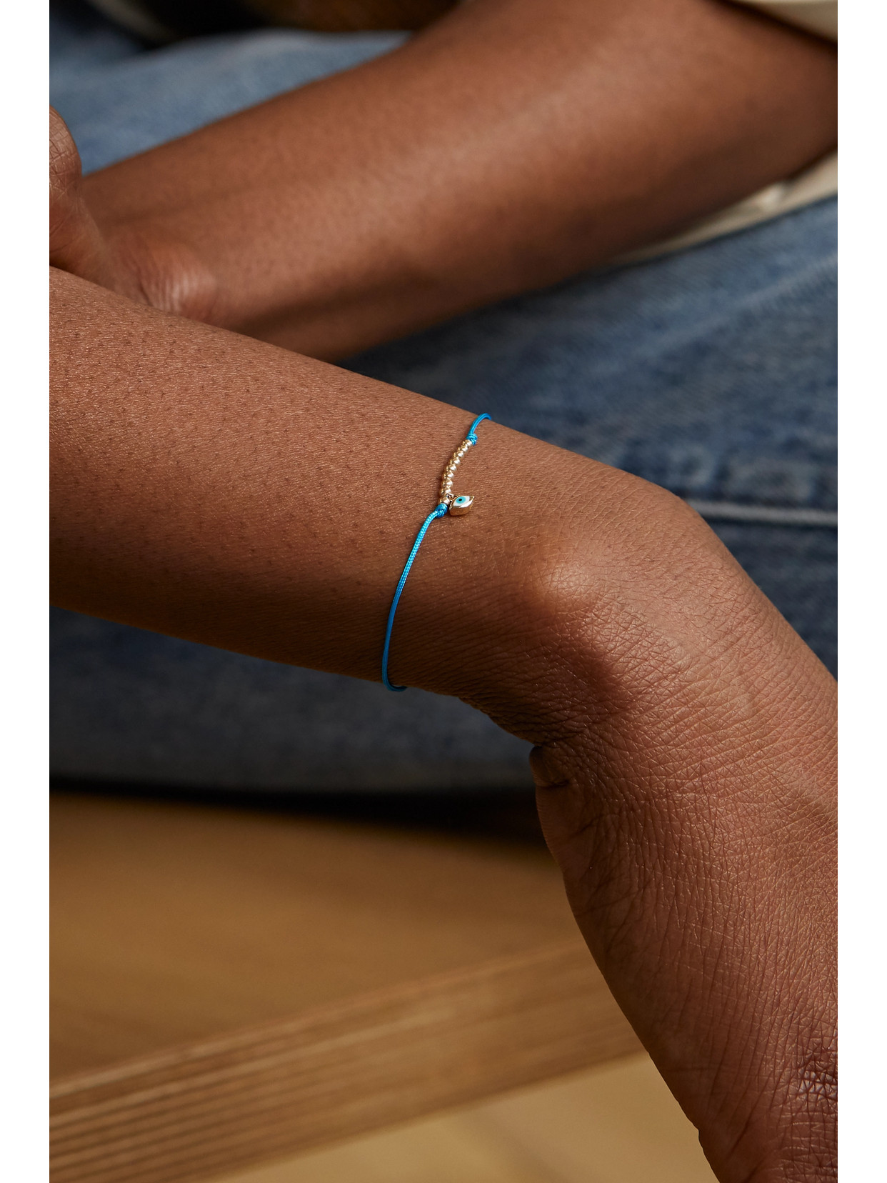 Sydney Evan Women's 14k Yellow Gold, Enamel & Turquoise Evil Eye Charm Cord Bracelet In Blue