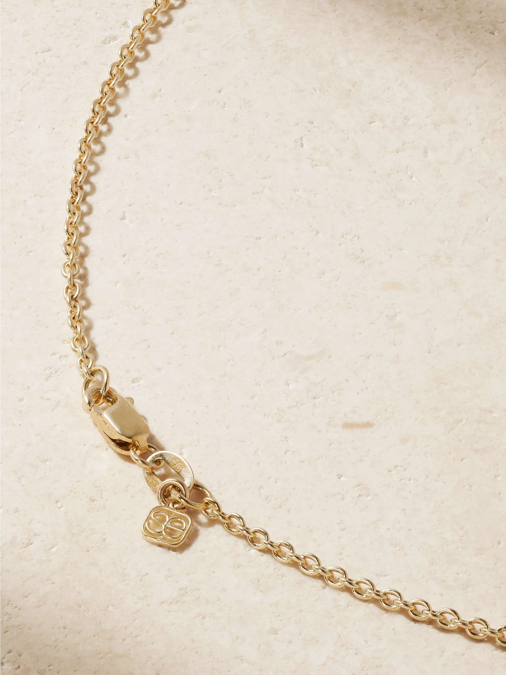 SYDNEY EVAN Large Elephant 14-karat gold diamond necklace