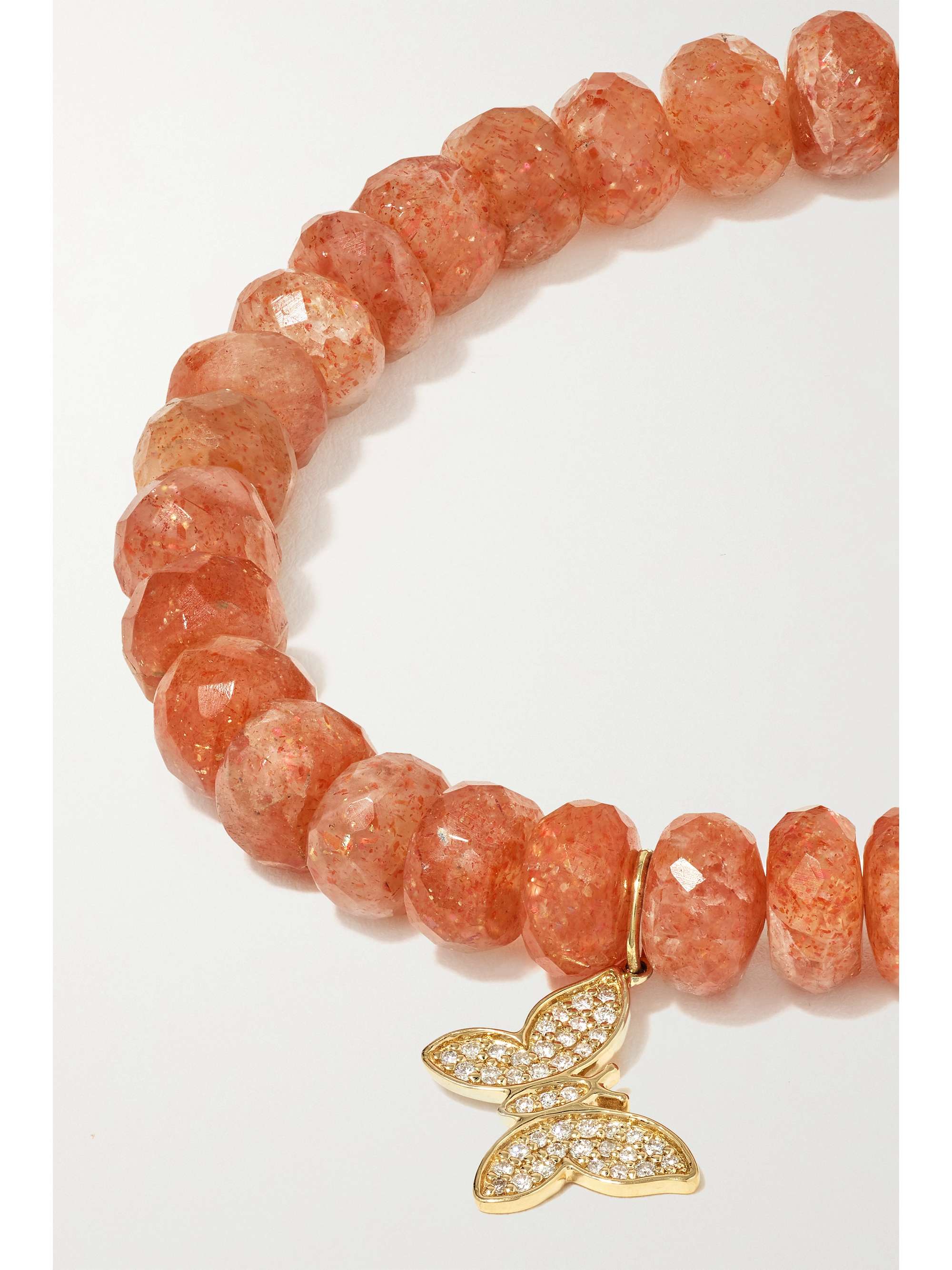 SYDNEY EVAN 14-karat gold, sunstone and diamond bracelet
