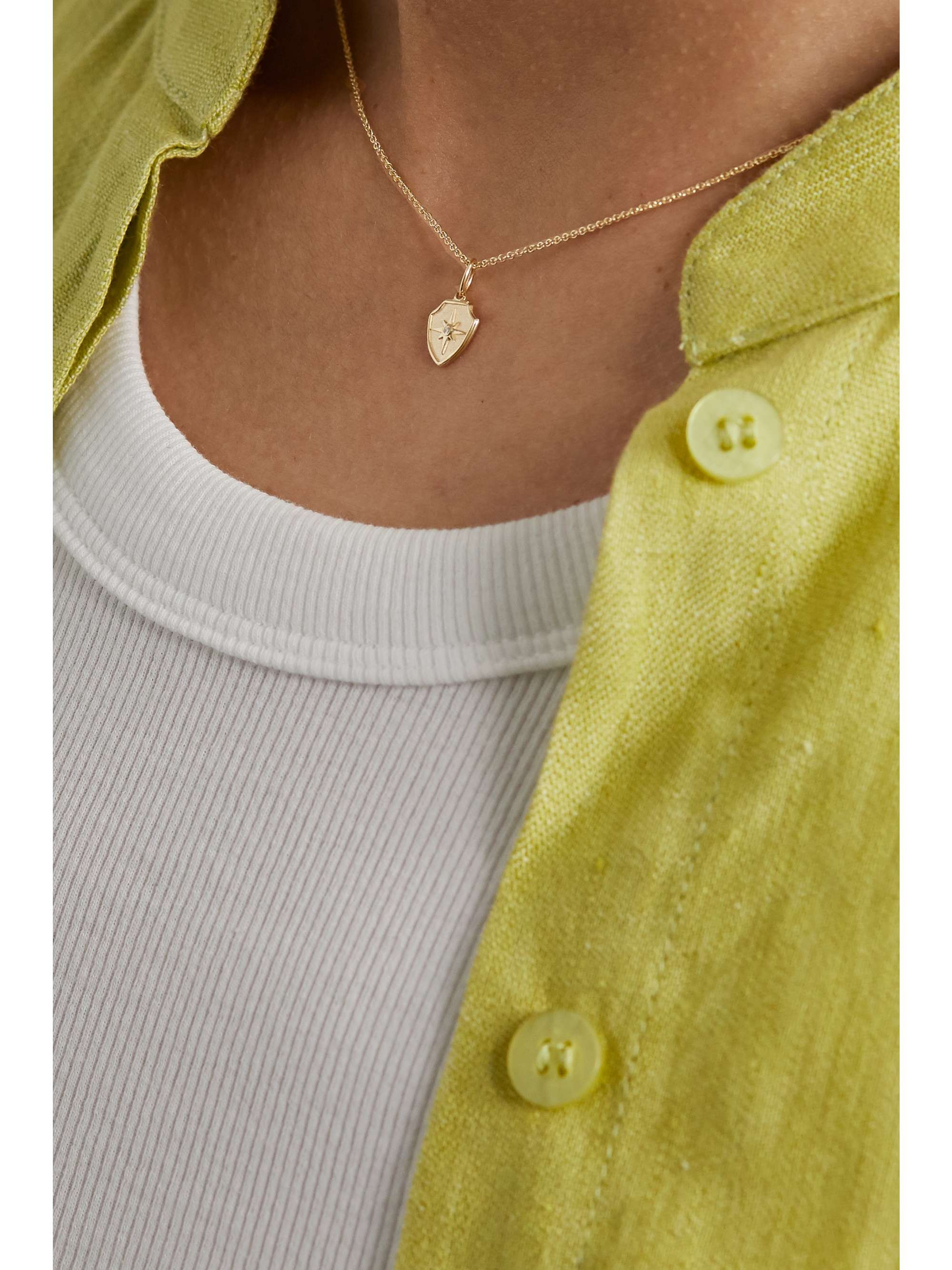 SYDNEY EVAN Starburst Crest 14-karat gold diamond necklace