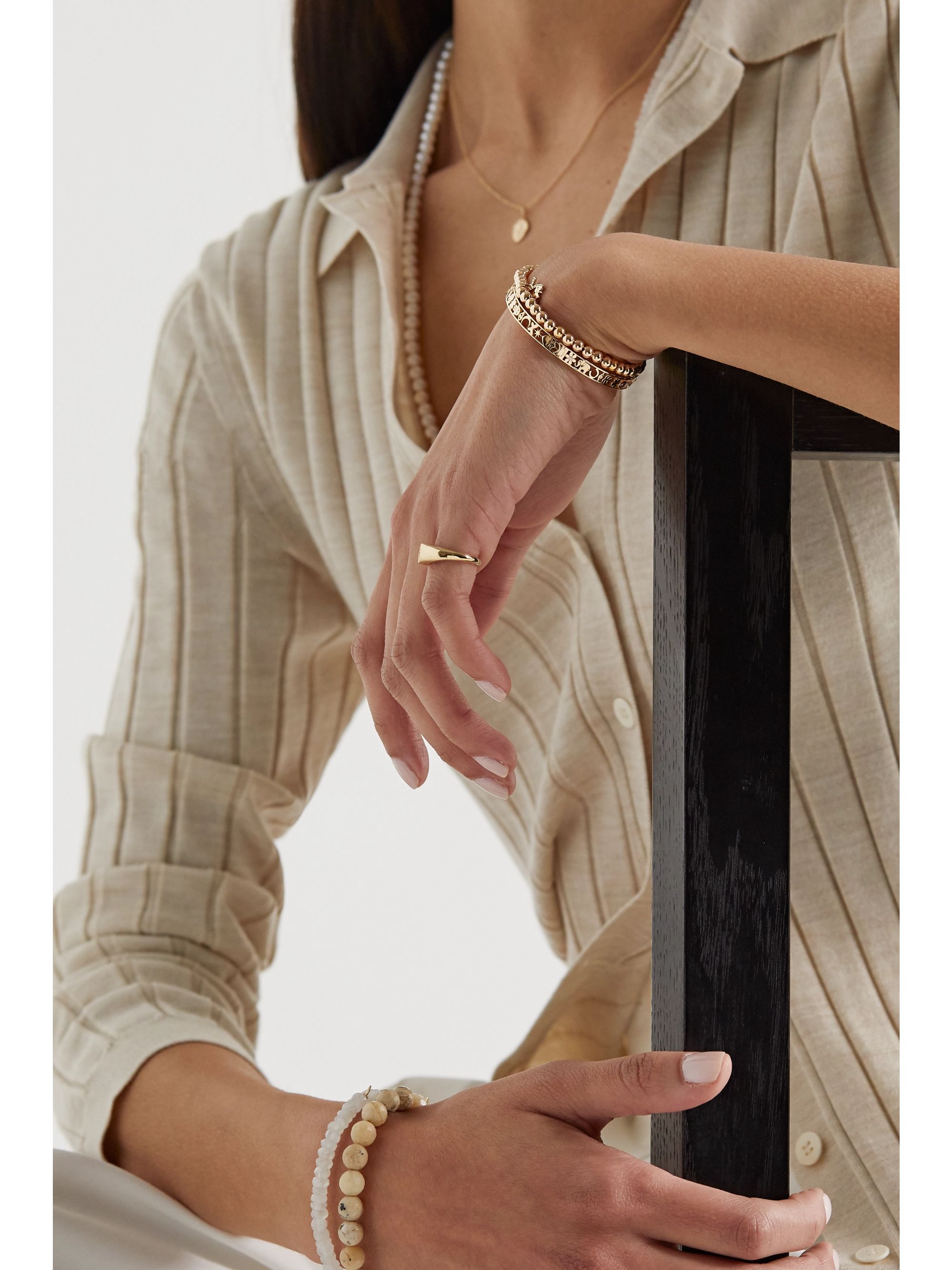 Gold Icon 14karat gold diamond bangle SYDNEY EVAN NETAPORTER