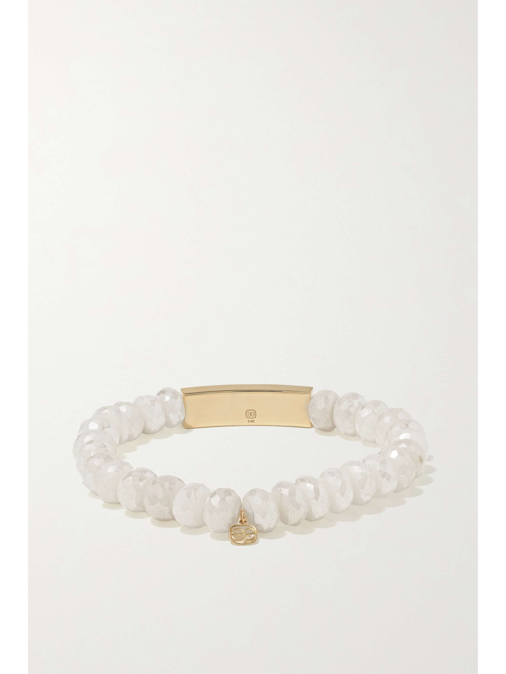 SYDNEY EVAN Mystic 14-karat gold, quartz and diamond bracelet