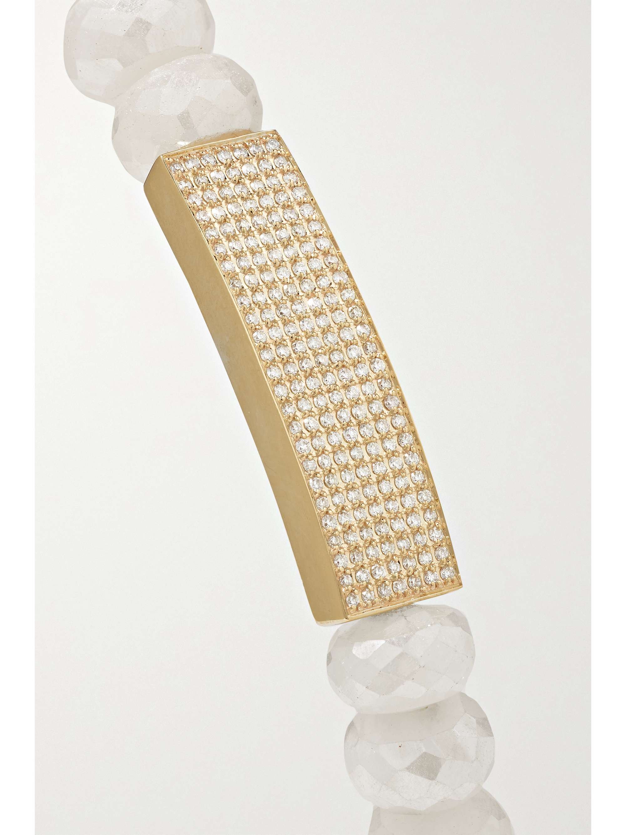 SYDNEY EVAN Mystic 14-karat gold, quartz and diamond bracelet