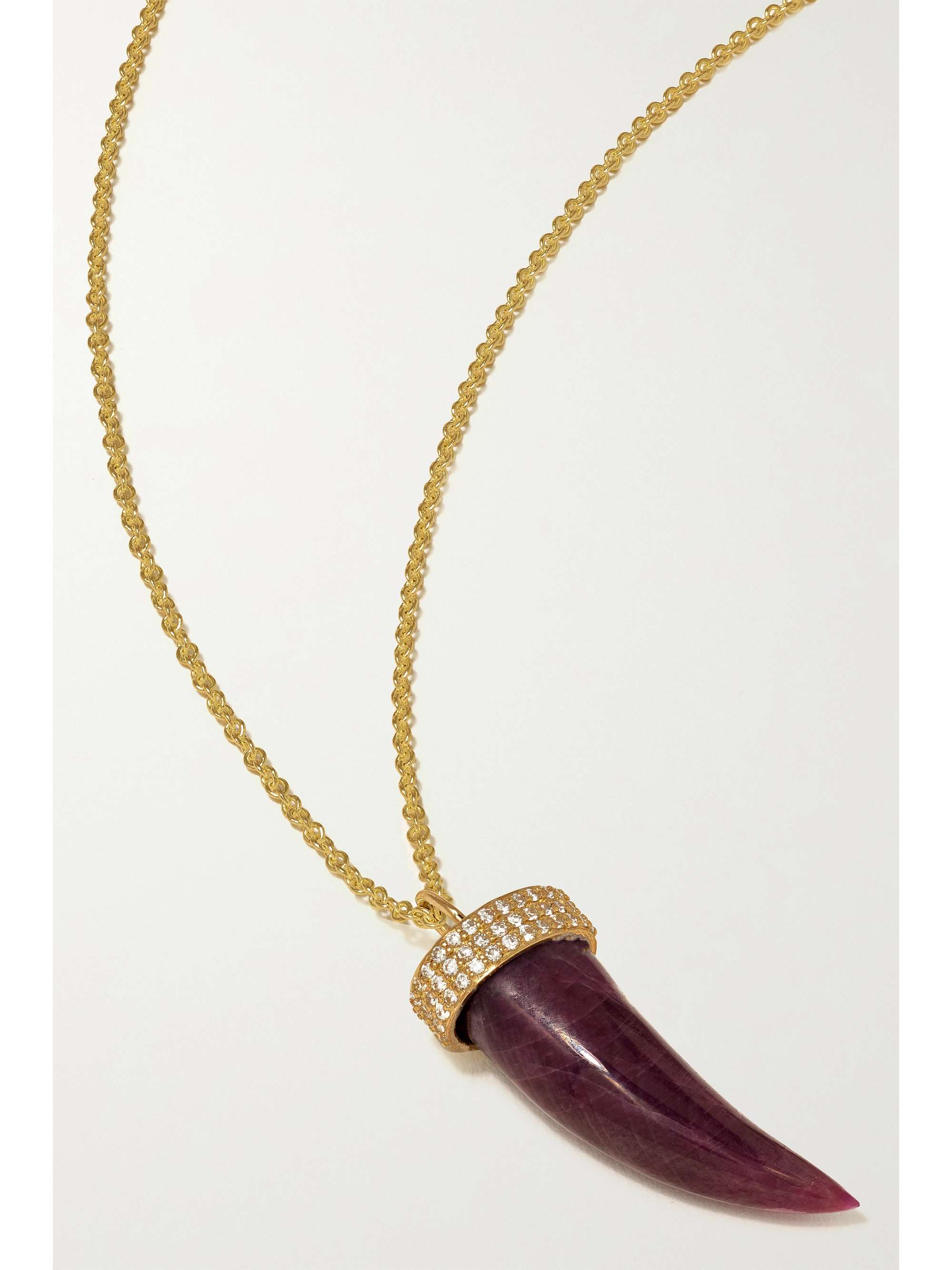 SYDNEY EVAN 14-karat recycled gold, ruby and diamond necklace