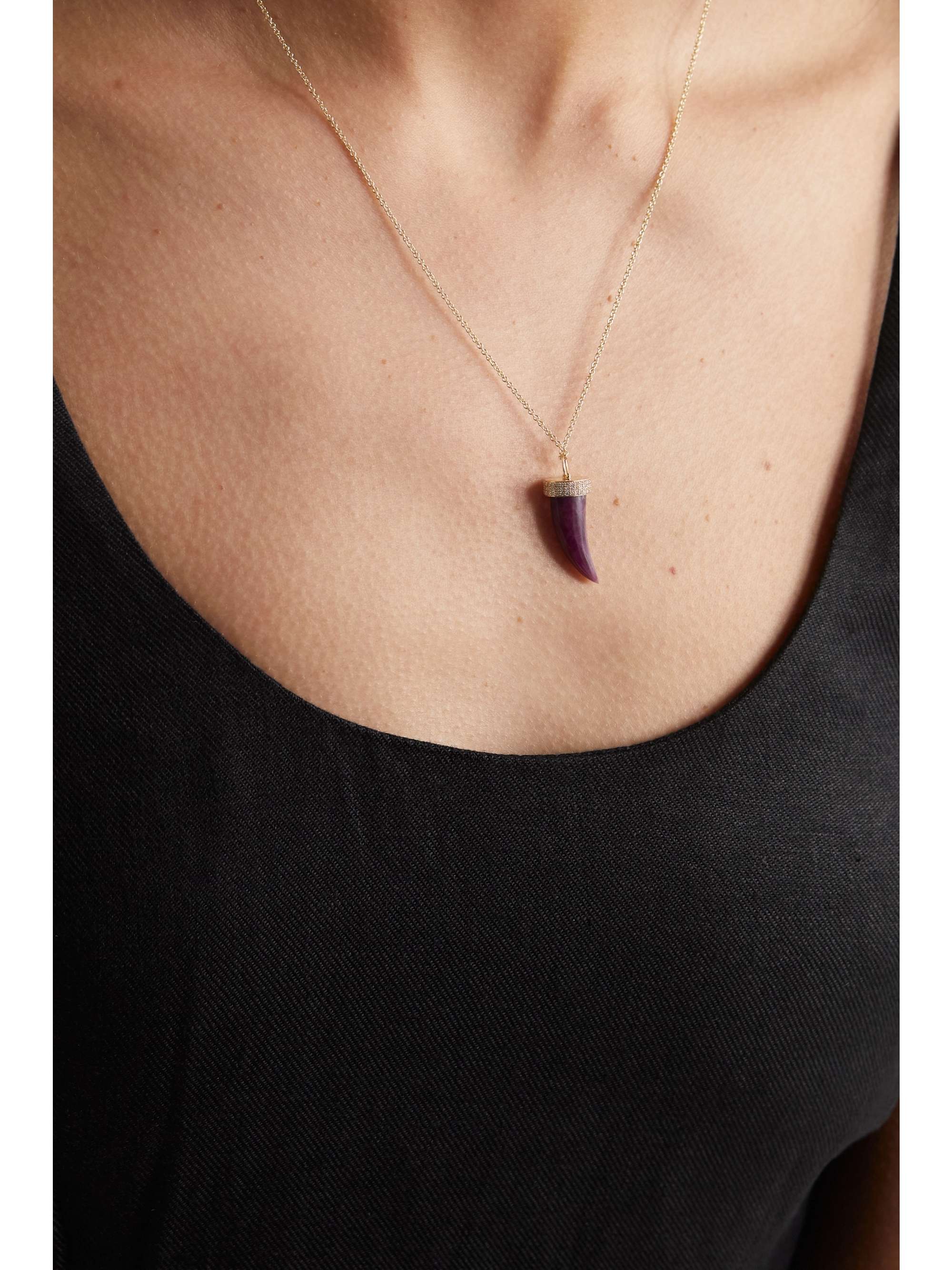 SYDNEY EVAN 14-karat recycled gold, ruby and diamond necklace