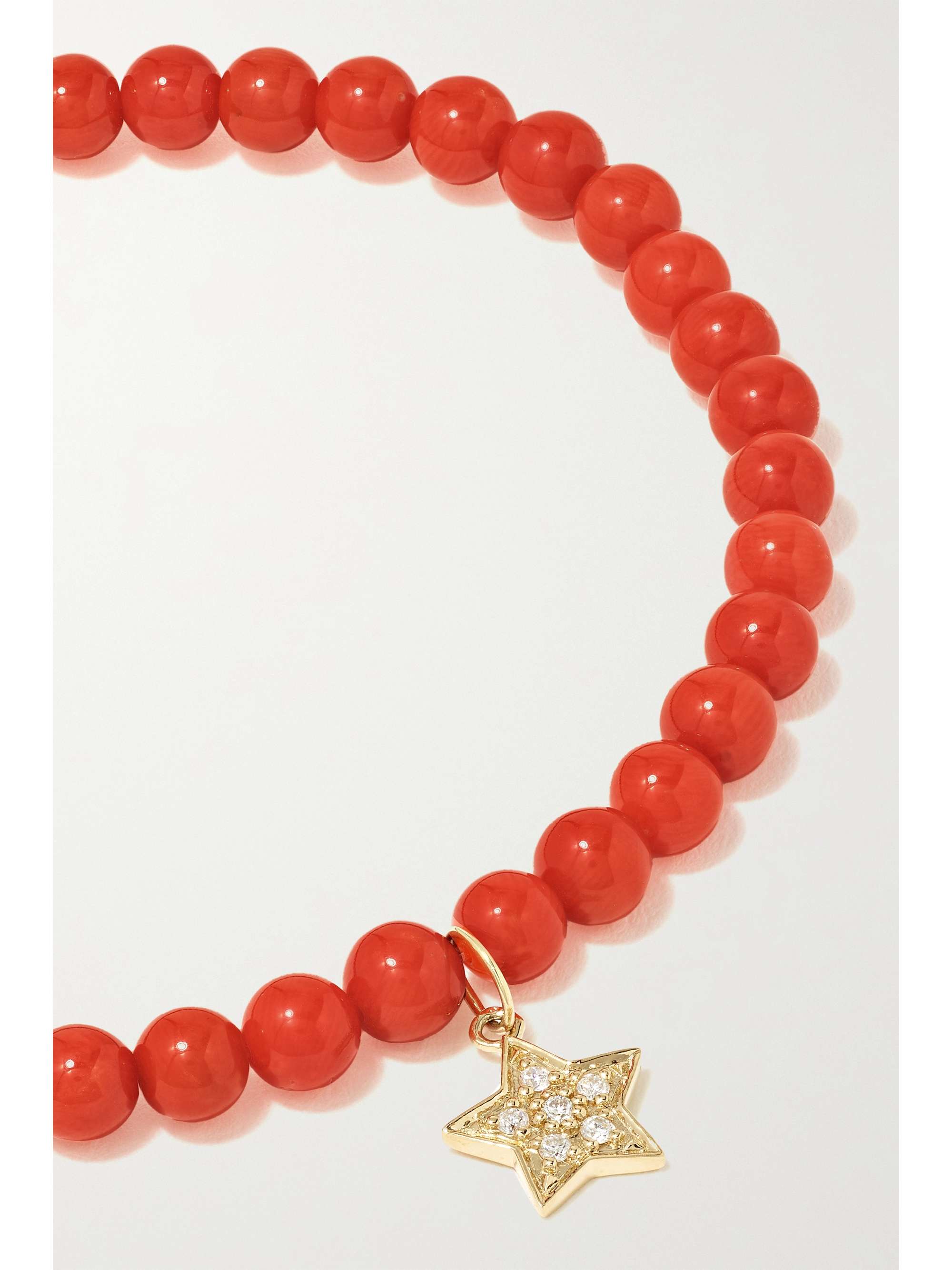 SYDNEY EVAN Small Om 14-karat gold, labradorite and diamond bracelet