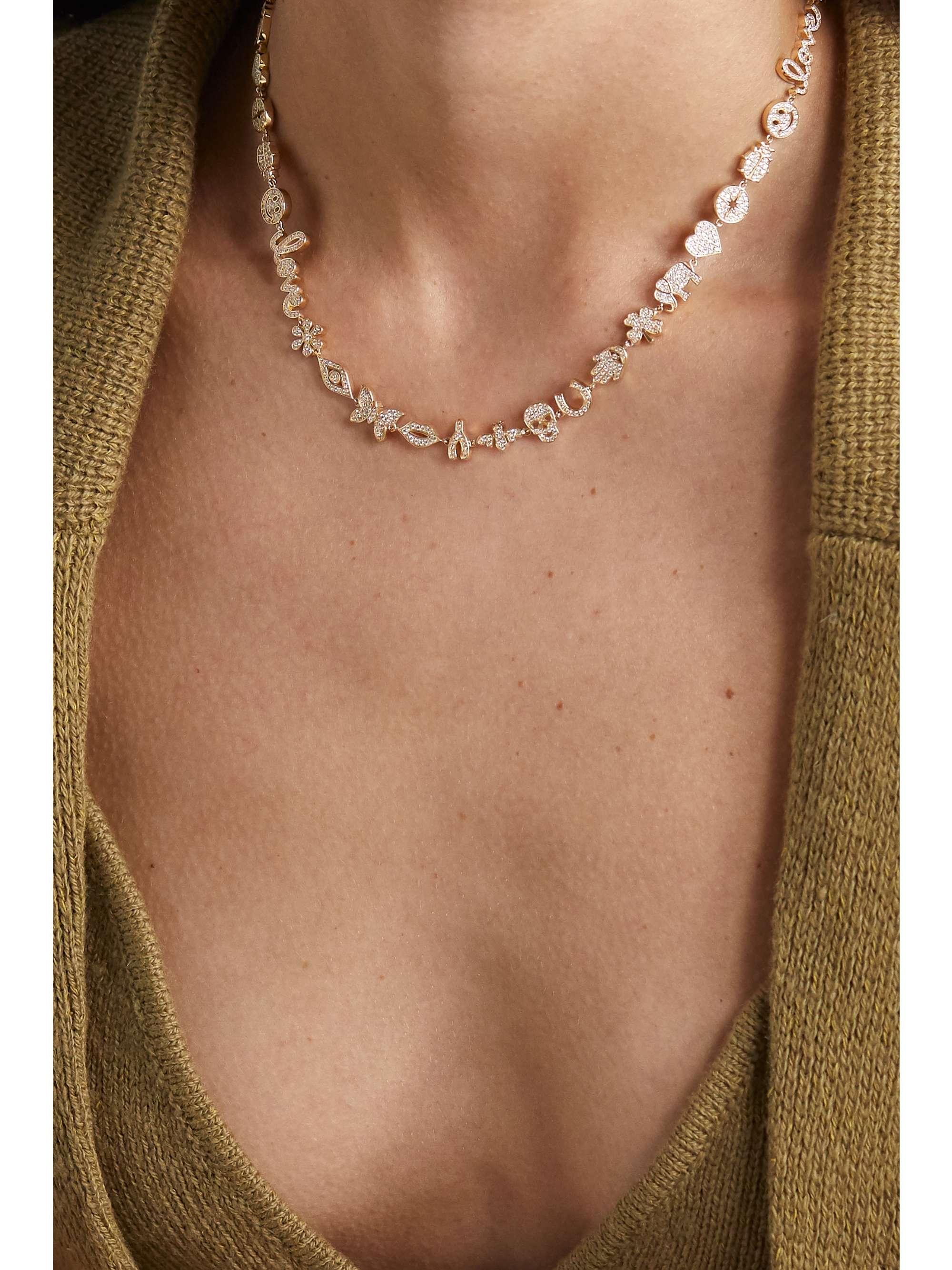 SYDNEY EVAN Collier en or 14 carats (585/1000) et diamants Anniversary Small