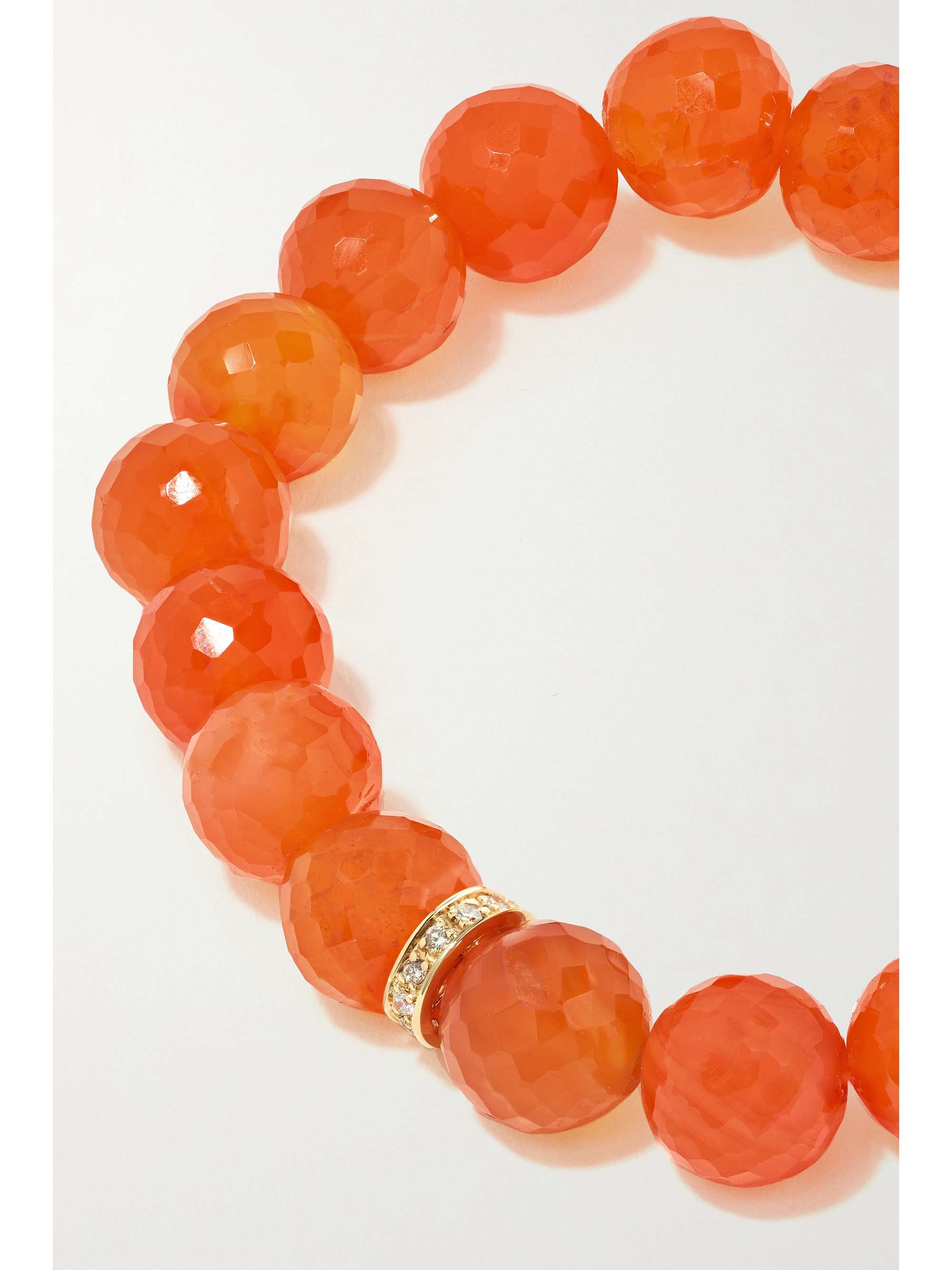 SYDNEY EVAN 14-karat gold, carnelian and diamond bracelet