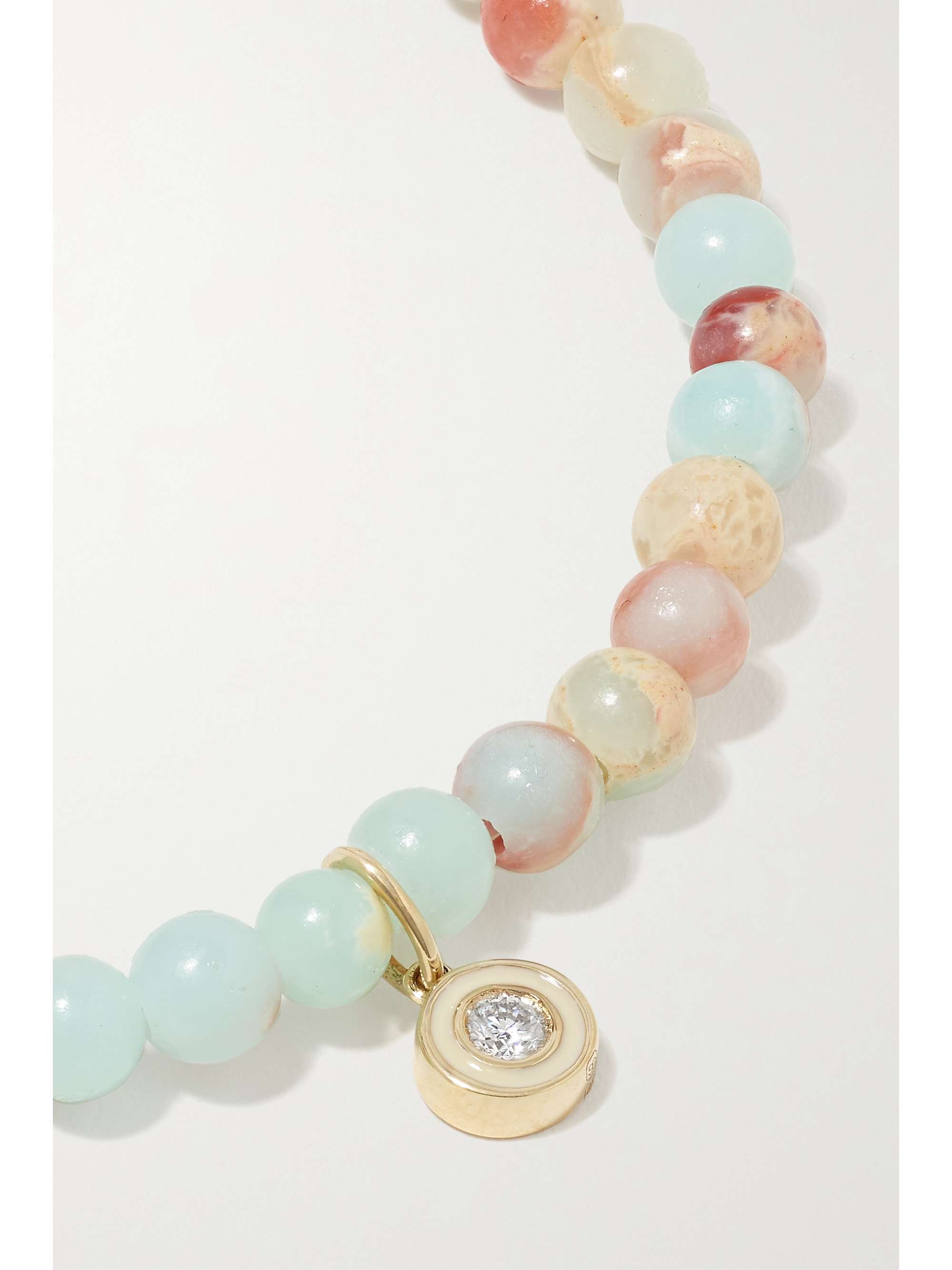 SYDNEY EVAN 14-karat gold, enamel, moonstone and sapphire bracelet