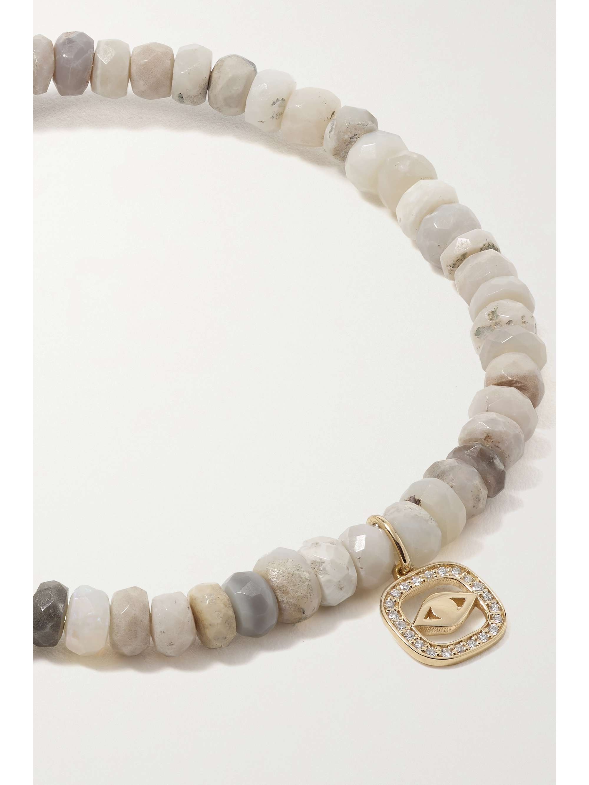 SYDNEY EVAN Evil Eye 14-karat gold, amethyst and diamond bracelet
