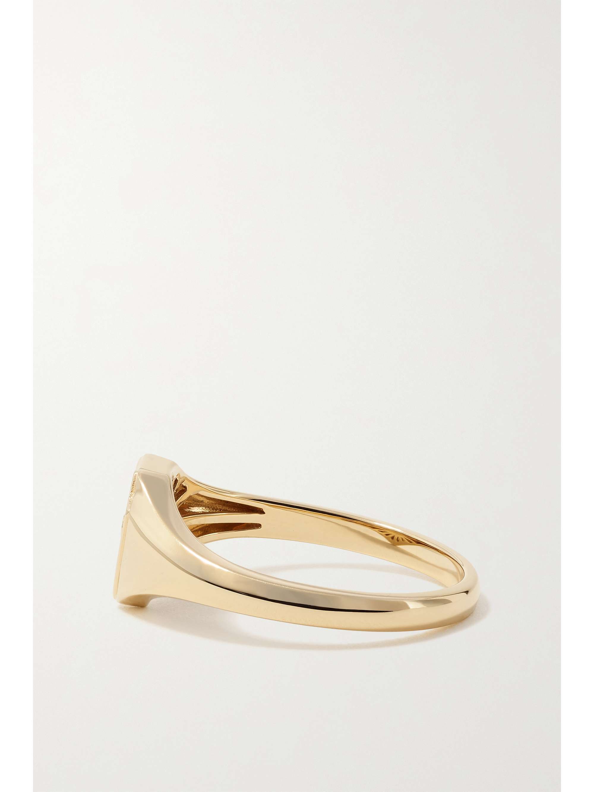 SYDNEY EVAN Starburst Crest 14-karat gold, enamel and diamond ring