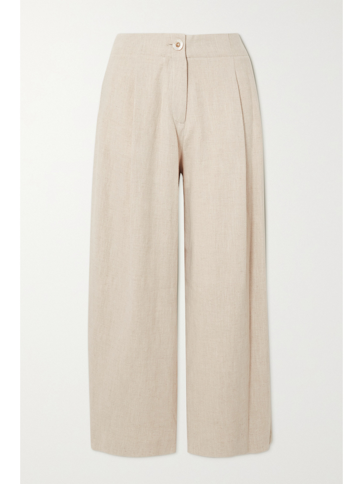 ROSETTA GETTY PLEATED RAMIE-CANVAS CULOTTES