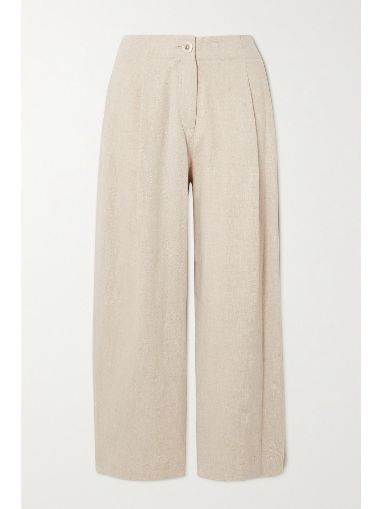 ROSETTA GETTY PLEATED RAMIE-CANVAS CULOTTES