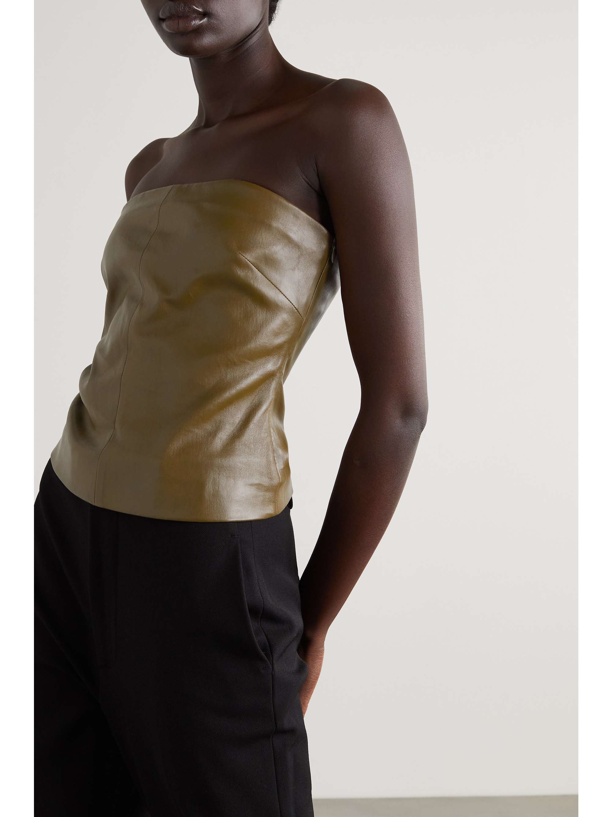 ROSETTA GETTY Strapless leather top