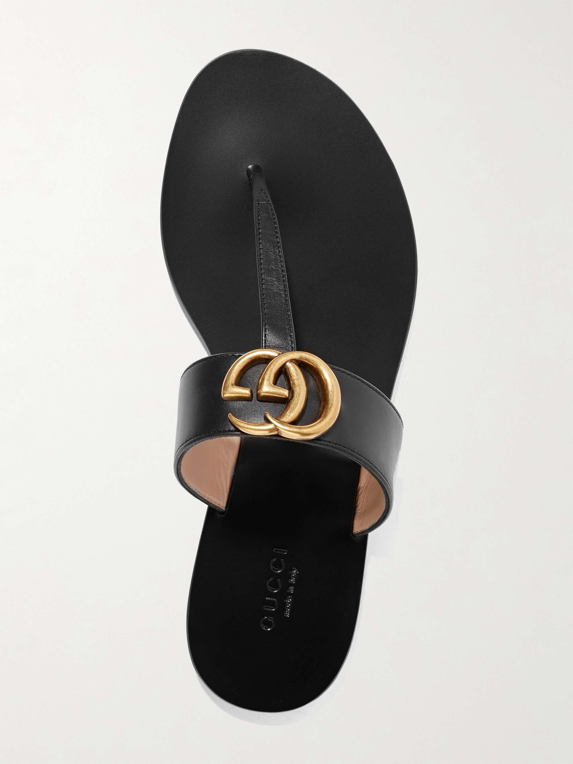 GUCCI Marmont logo-embellished leather sandals | NET-A-PORTER