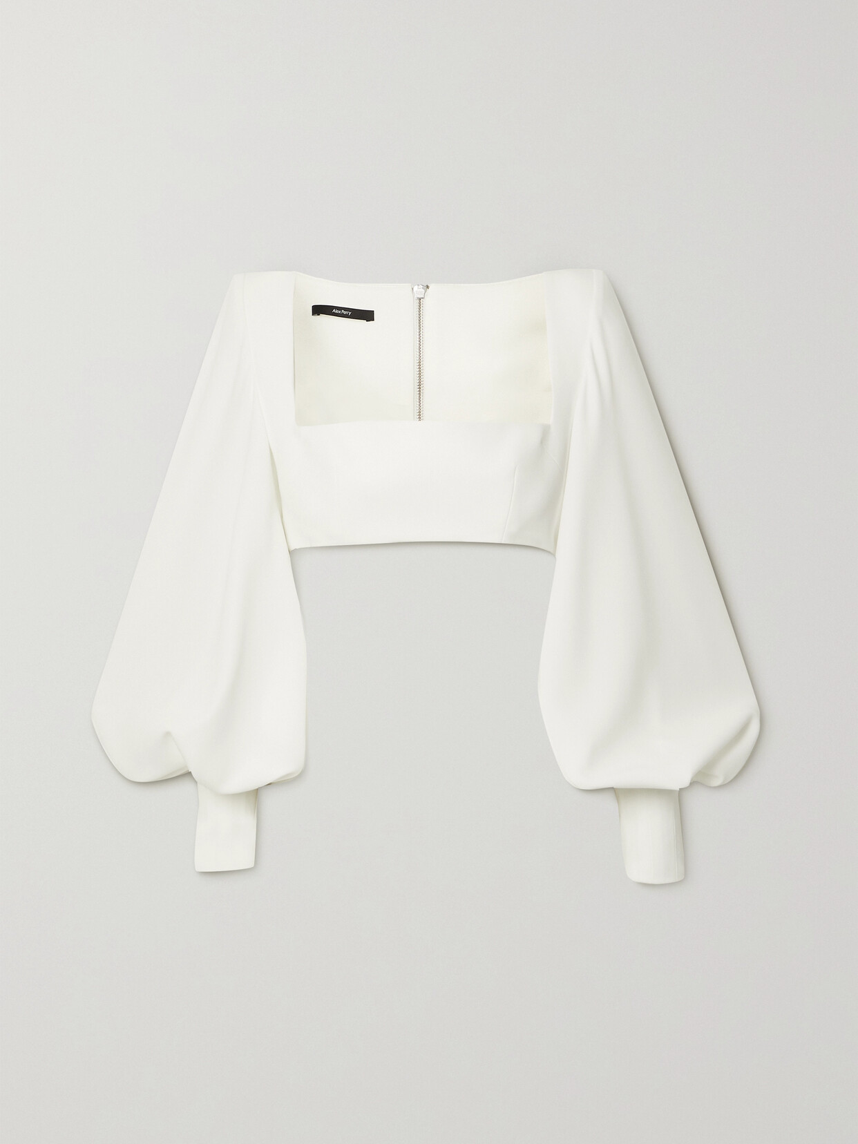 Arlo Cropped Satin-Crepe Top