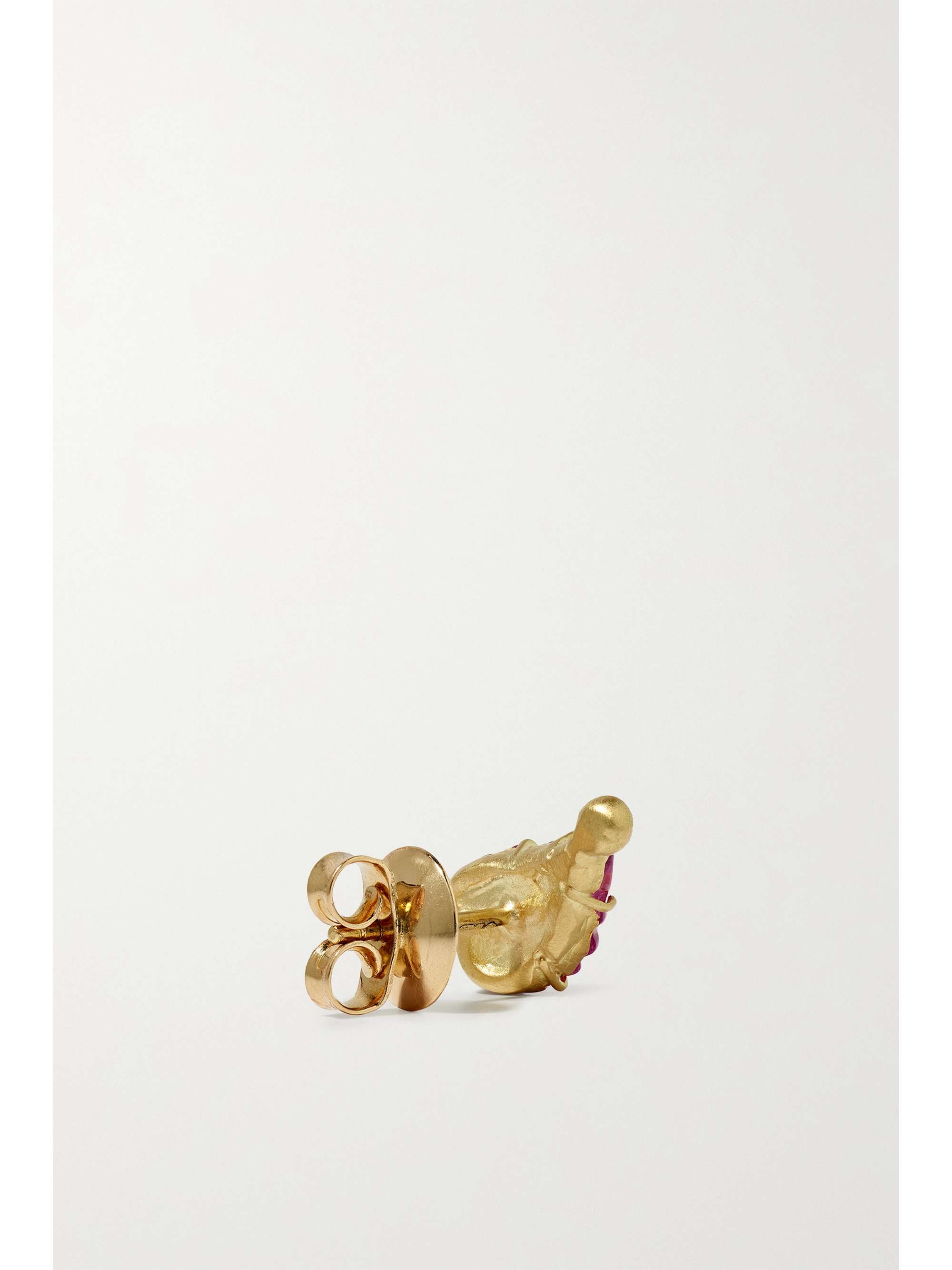 BROOKE GREGSON Maya Leaf 18-karat gold, diamond and tourmaline earrings