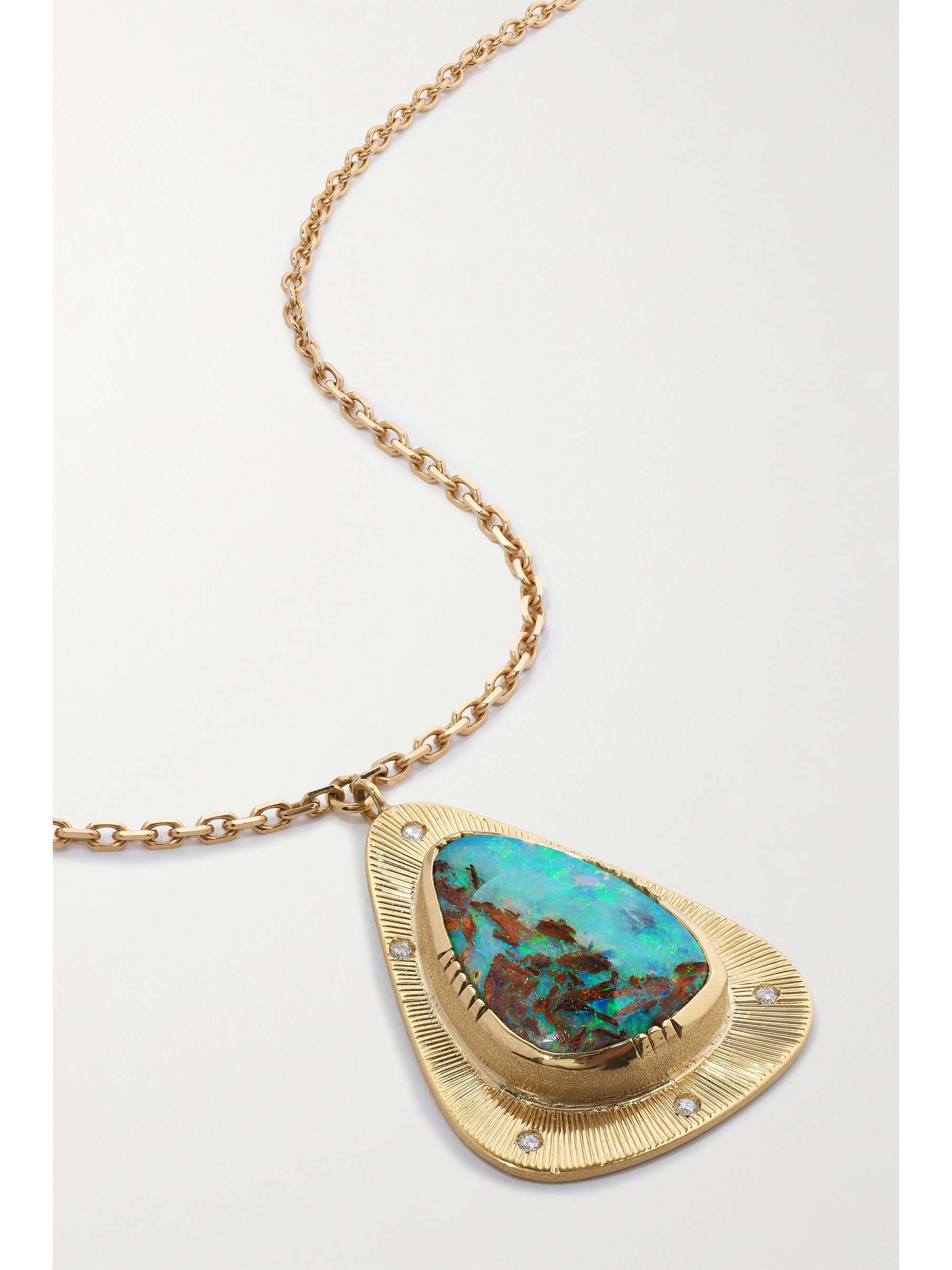 BROOKE GREGSON Starlight 18-karat gold, opal and diamond necklace