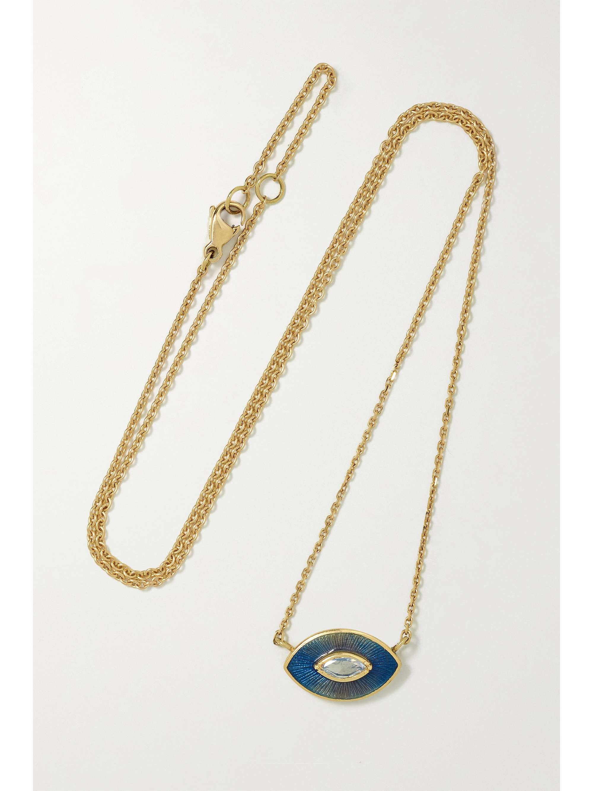 BROOKE GREGSON Talisman 18-karat gold, enamel and diamond necklace