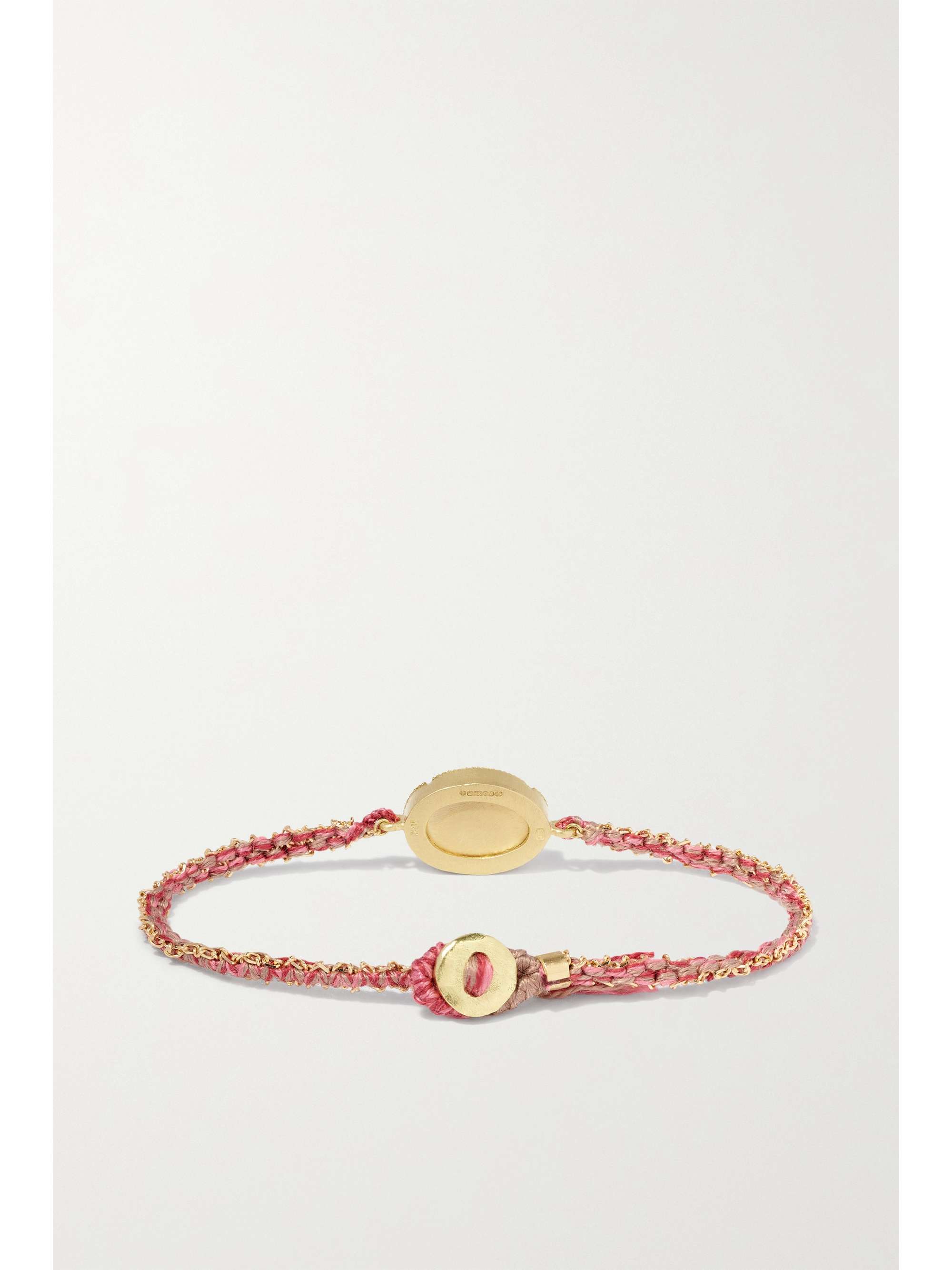 BROOKE GREGSON Orbit Armband aus 18 Karat Gold mit Seide und Turmalin