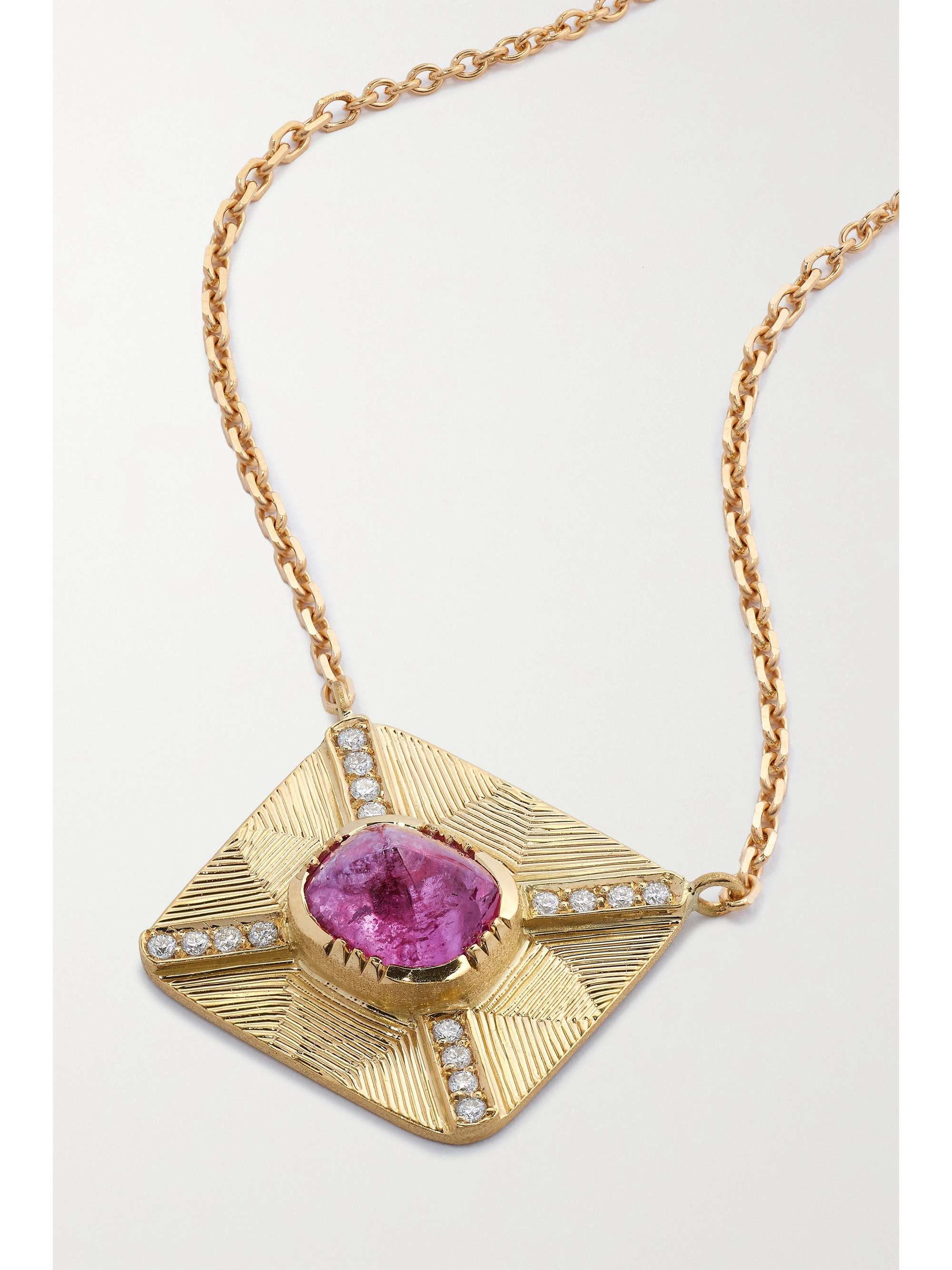 BROOKE GREGSON 18-karat gold, sapphire and diamond necklace